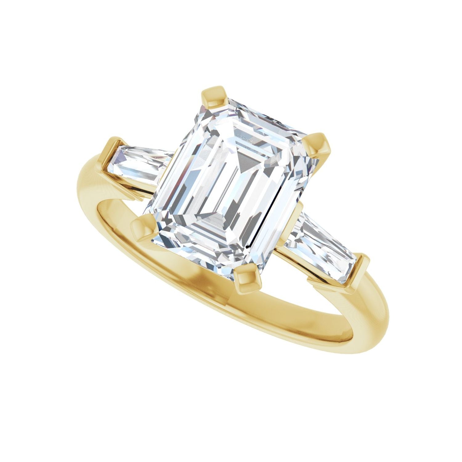 Emerald Three-Stone Engagement Ring | Metal Type=14K Yellow Gold | Center Stone Size=2.5 CT | Image 5