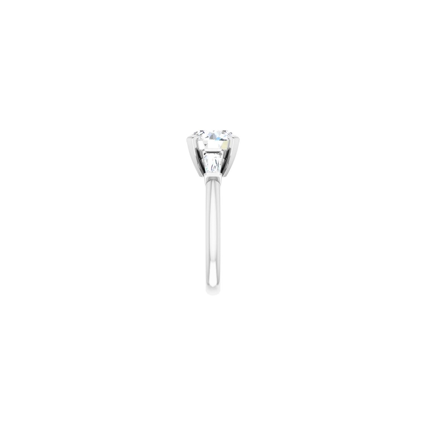 Round Three-Stone Engagement Ring | Metal Type=14K White Gold | Center Stone Size=2.5 CT | Image 4