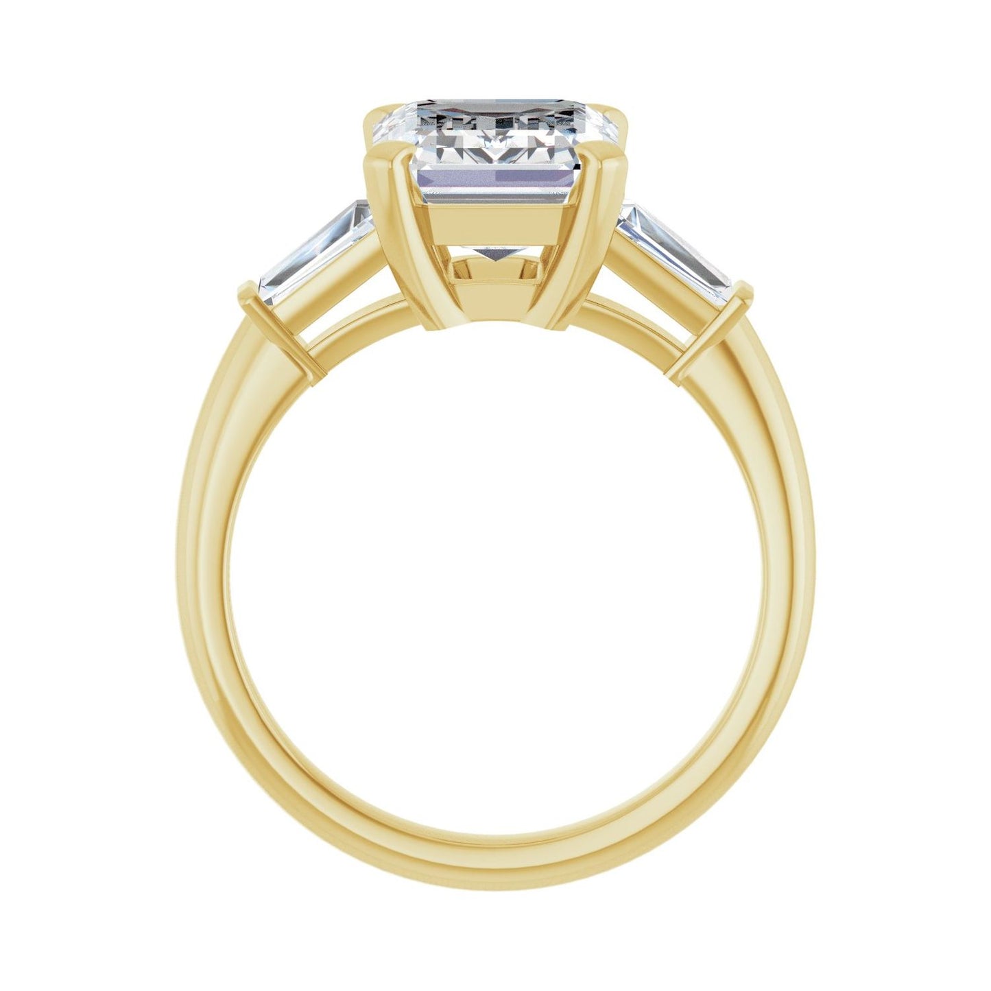 Emerald Three-Stone Engagement Ring | Metal Type=14K Yellow Gold | Center Stone Size=3 CT | Image 2