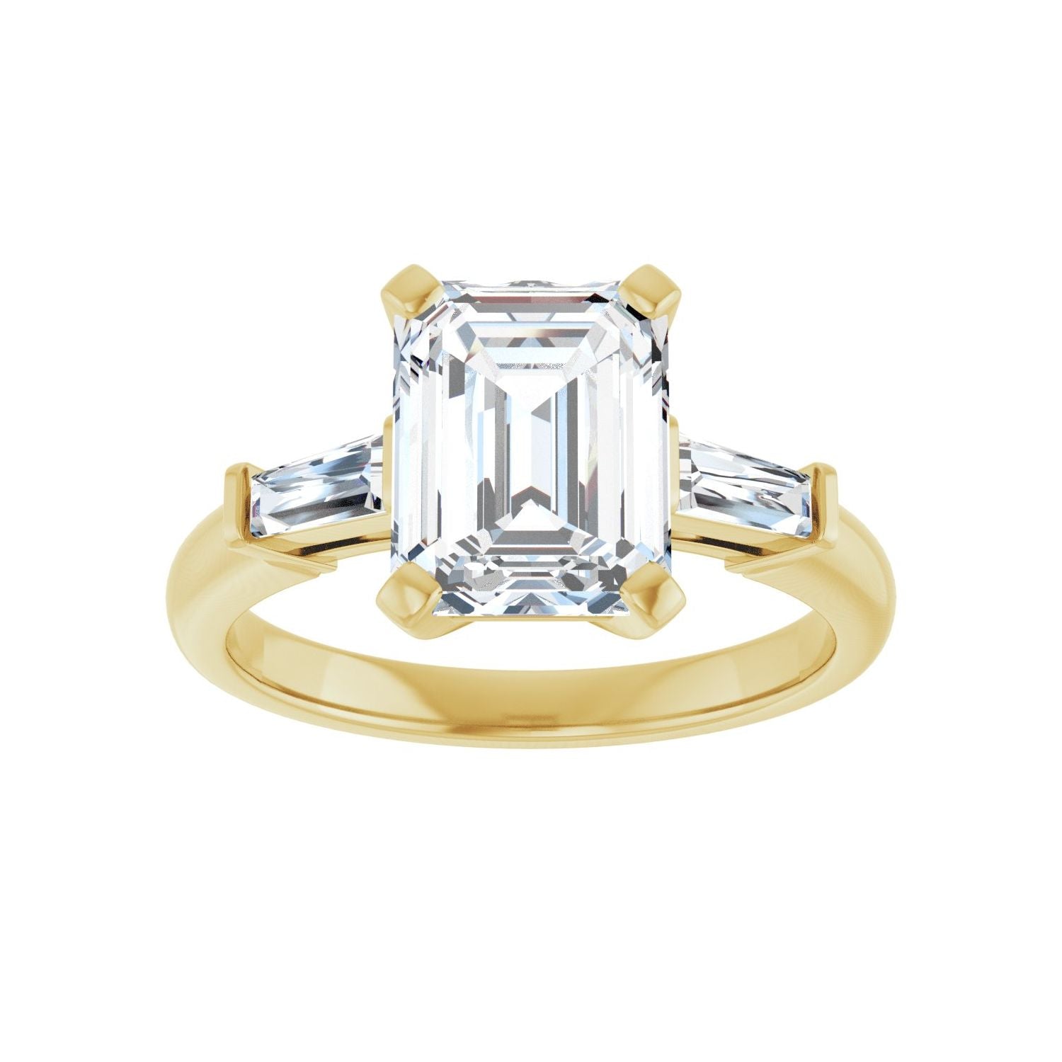 Emerald Three-Stone Engagement Ring | Metal Type=14K Yellow Gold | Center Stone Size=2.5 CT | Image 3