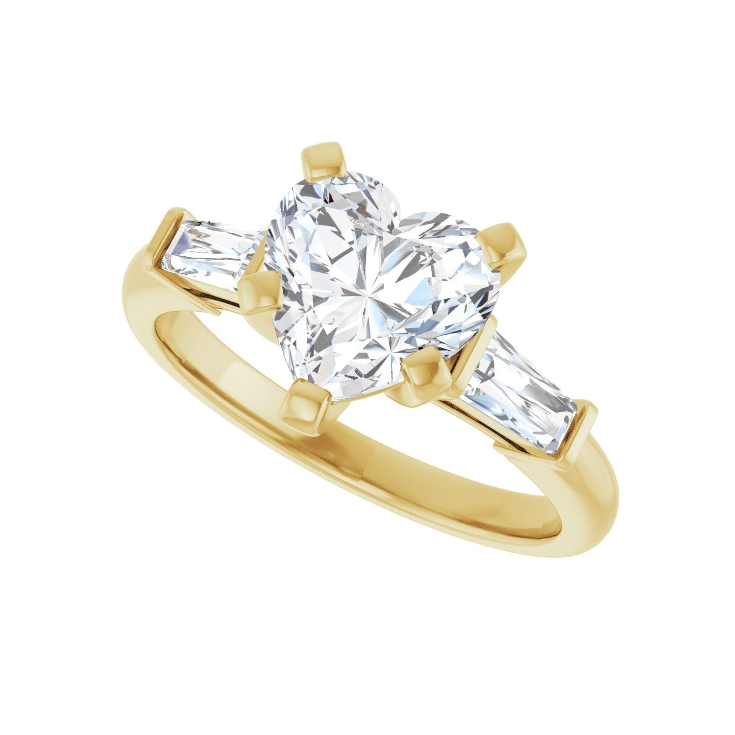 Heart Three-Stone Engagement Ring | Metal Type=14K Yellow Gold | Center Stone Size=1.5 CT | Image 5