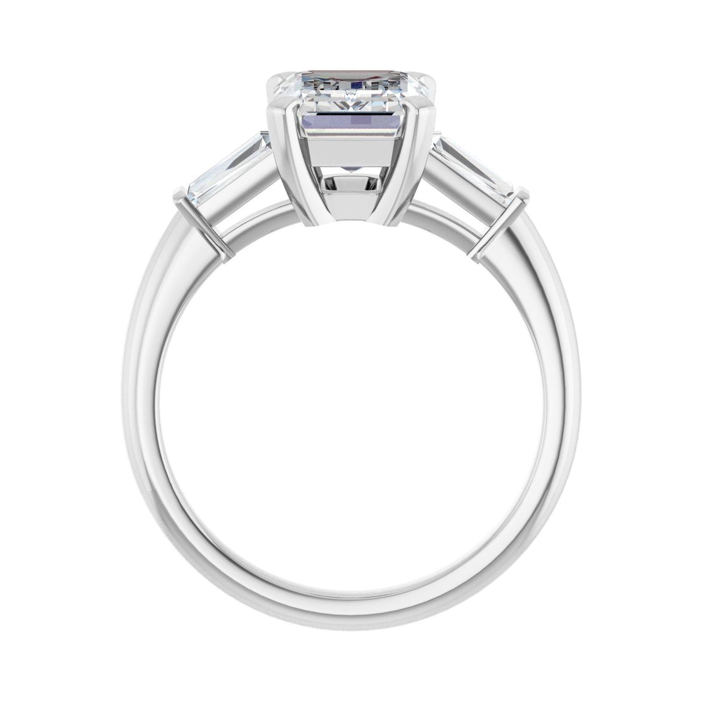 Emerald Three-Stone Engagement Ring | Metal Type=14K White Gold | Center Stone Size=2.5 CT | Image 2