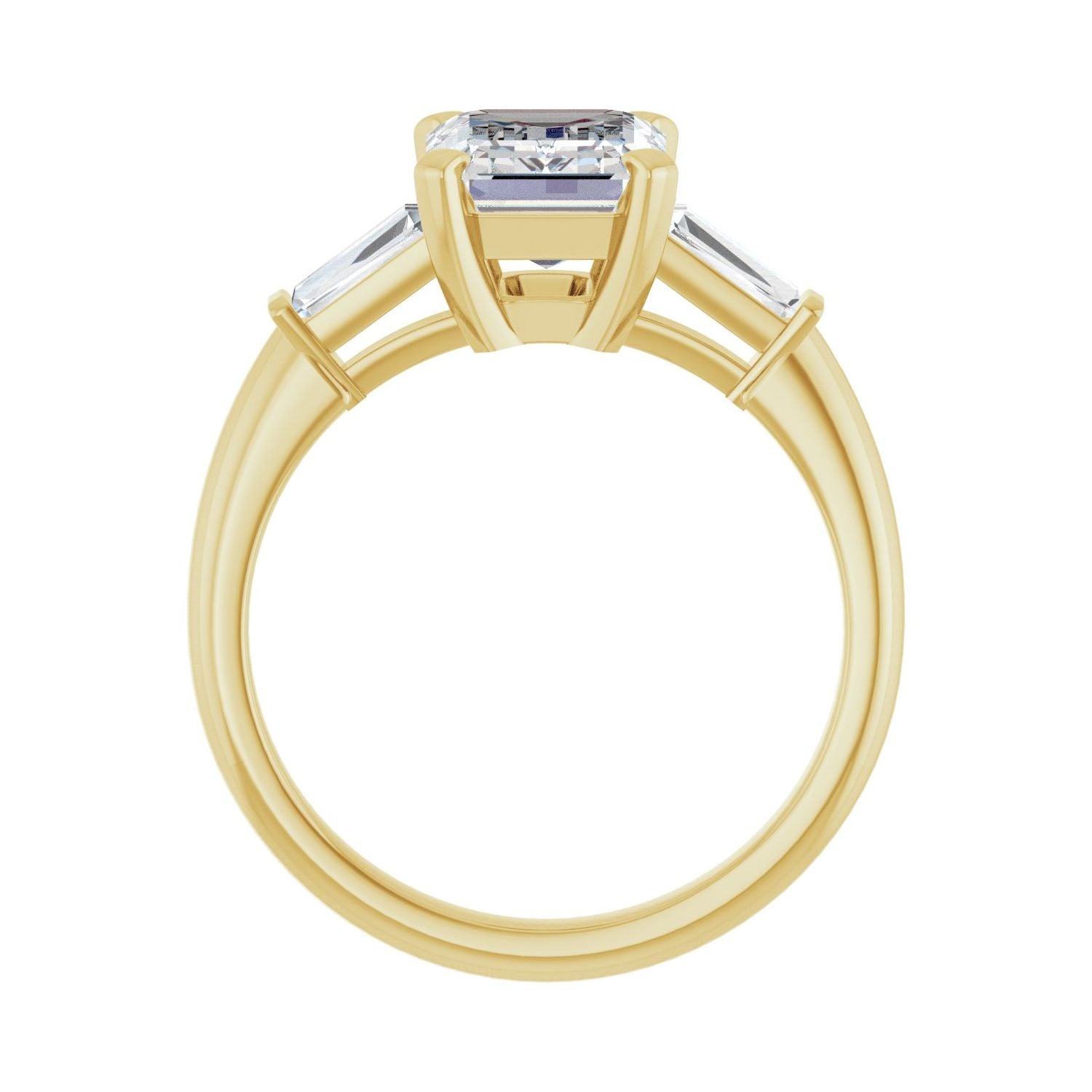 Emerald Three-Stone Engagement Ring | Metal Type=14K Yellow Gold | Center Stone Size=2.5 CT | Image 2
