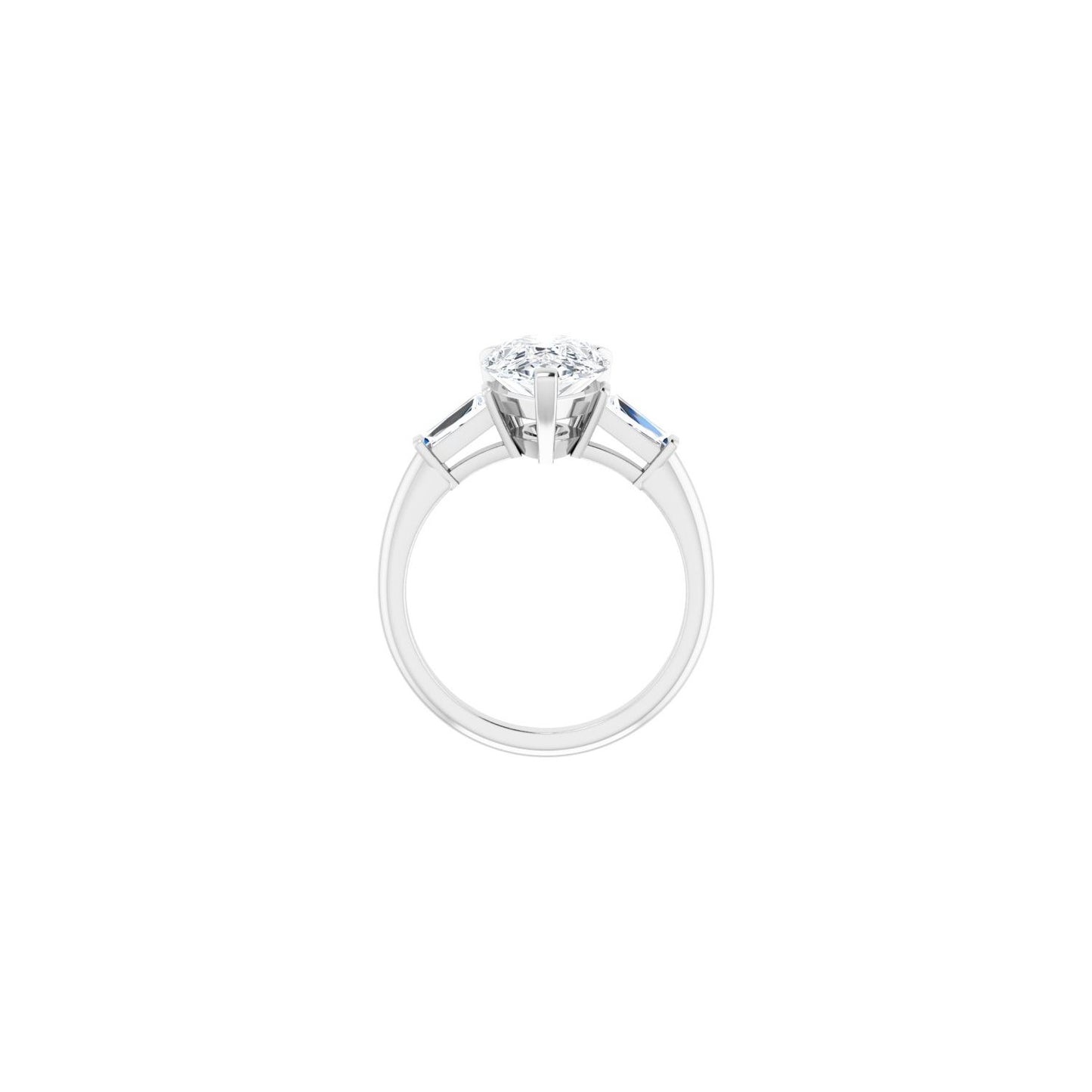 Pear Three-Stone Engagement Ring | Metal Type=14K White Gold | Center Stone Size=3 CT | Image 2