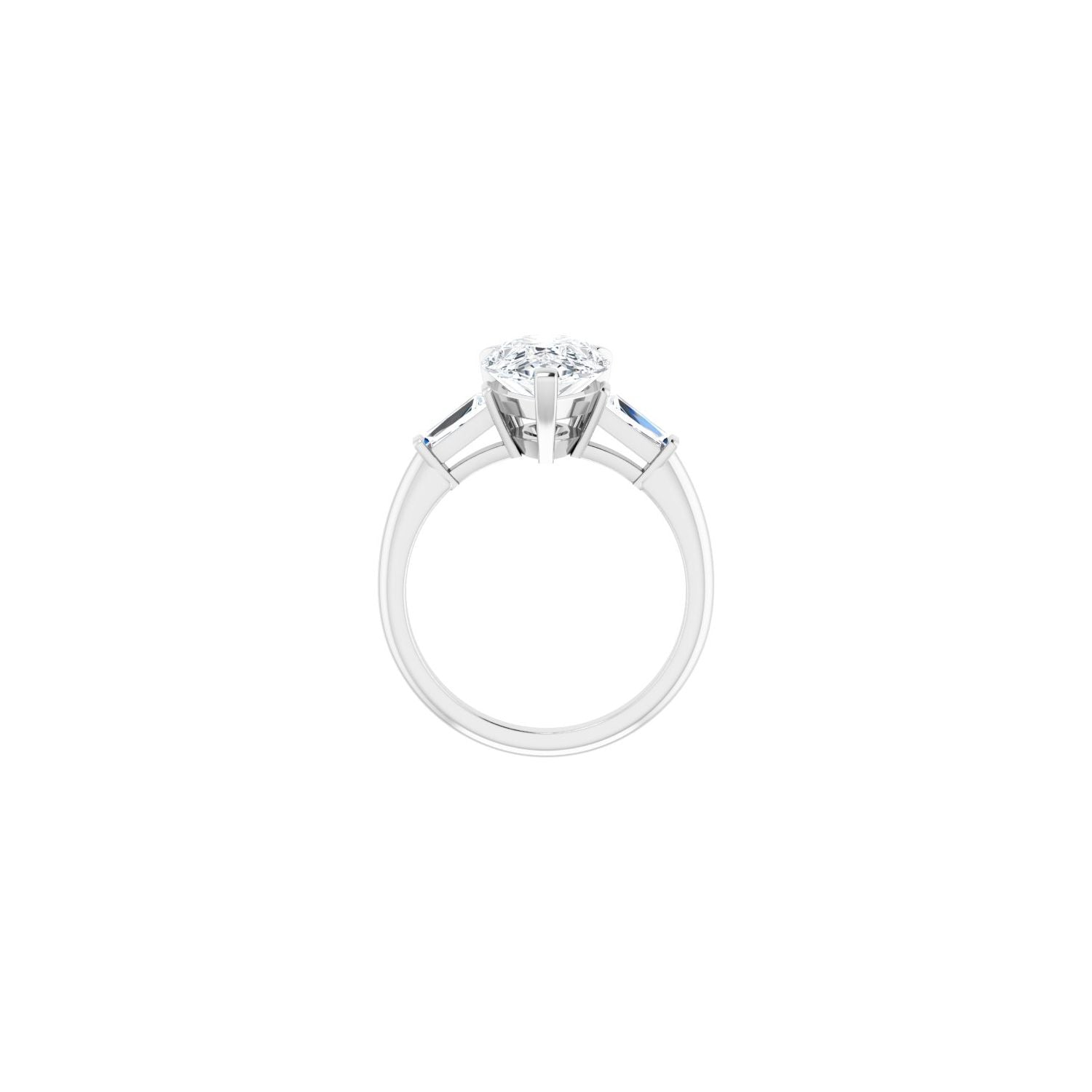 Pear Three-Stone Engagement Ring | Metal Type=14K White Gold | Center Stone Size=3 CT | Image 2