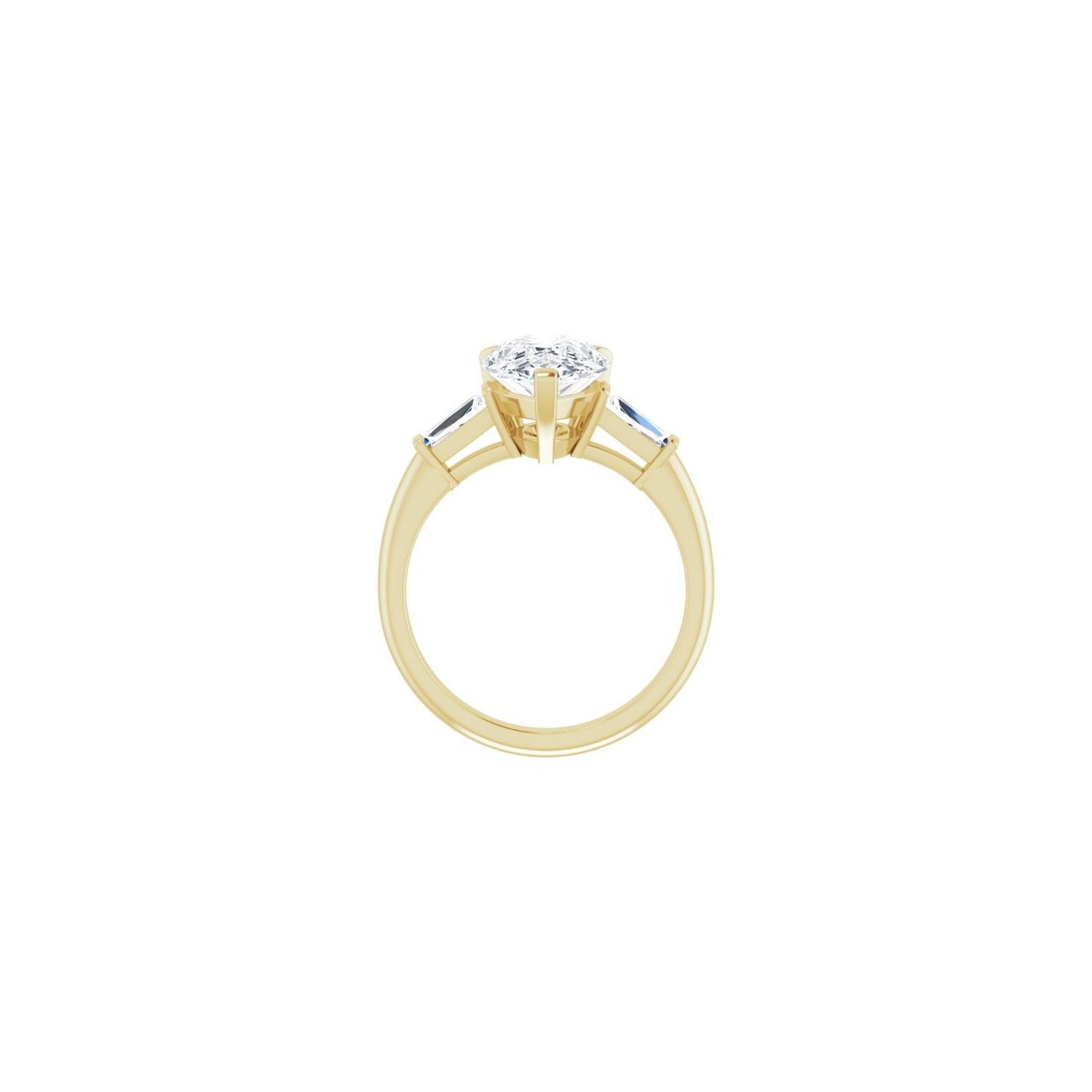 Pear Three-Stone Engagement Ring | Metal Type=14K Yellow Gold | Center Stone Size=3 CT | Image 2