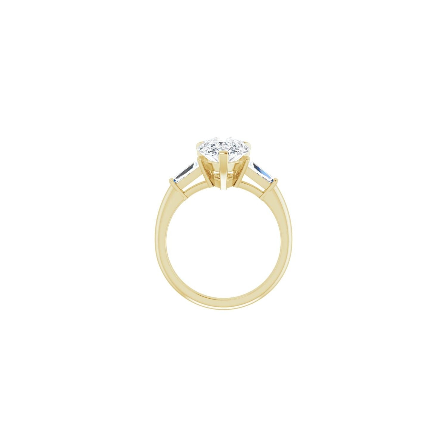 Pear Three-Stone Engagement Ring | Metal Type=14K Yellow Gold | Center Stone Size=3 CT | Image 2