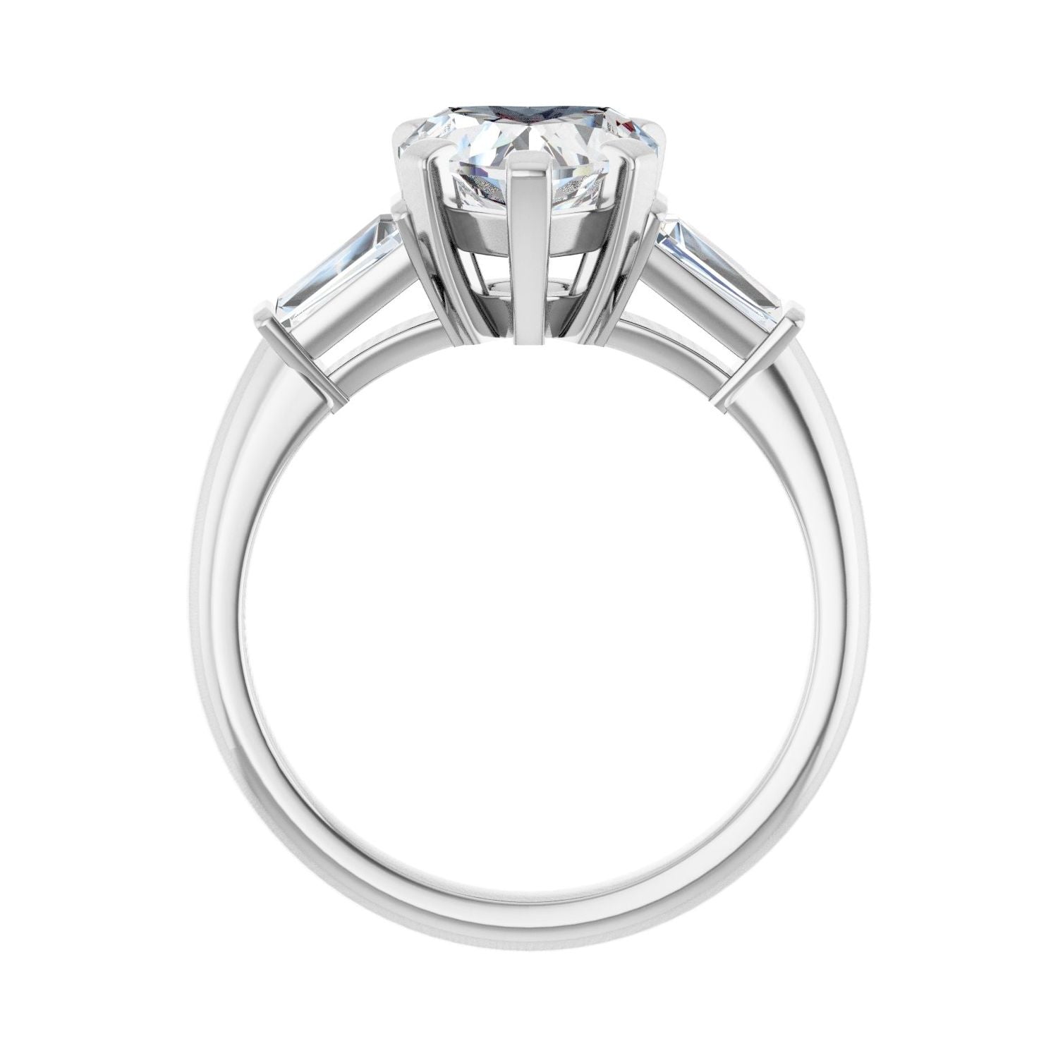 Heart Three-Stone Engagement Ring | Metal Type=14K White Gold | Center Stone Size=1.5 CT | Image 2