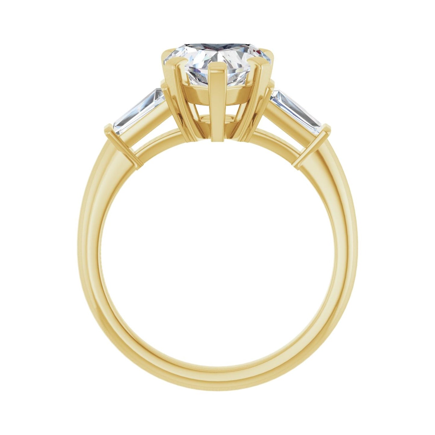 Heart Three-Stone Engagement Ring | Metal Type=14K Yellow Gold | Center Stone Size=1.5 CT | Image 2
