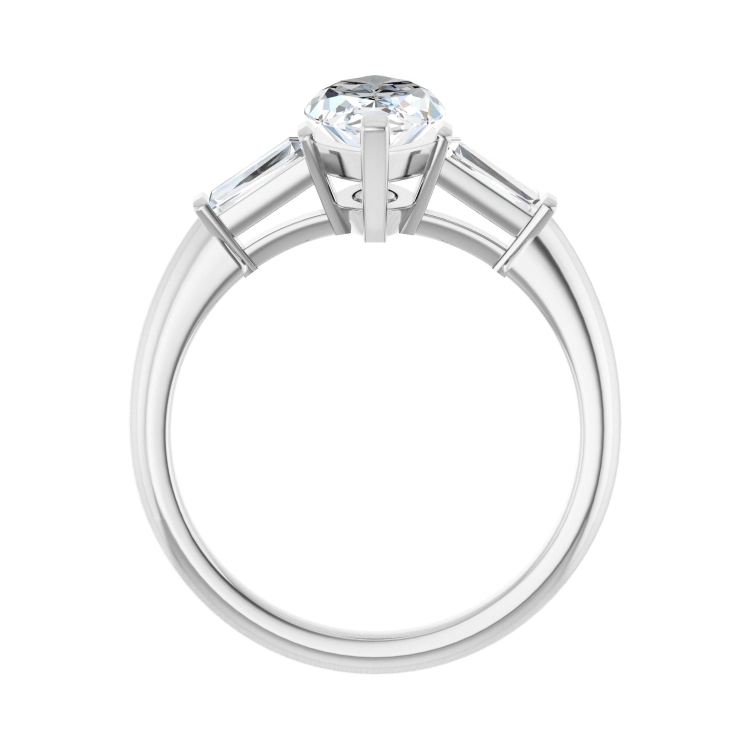 Marquise Three-Stone Engagement Ring | Metal Type=14K White Gold | Center Stone Size=1.5 CT | Image 2