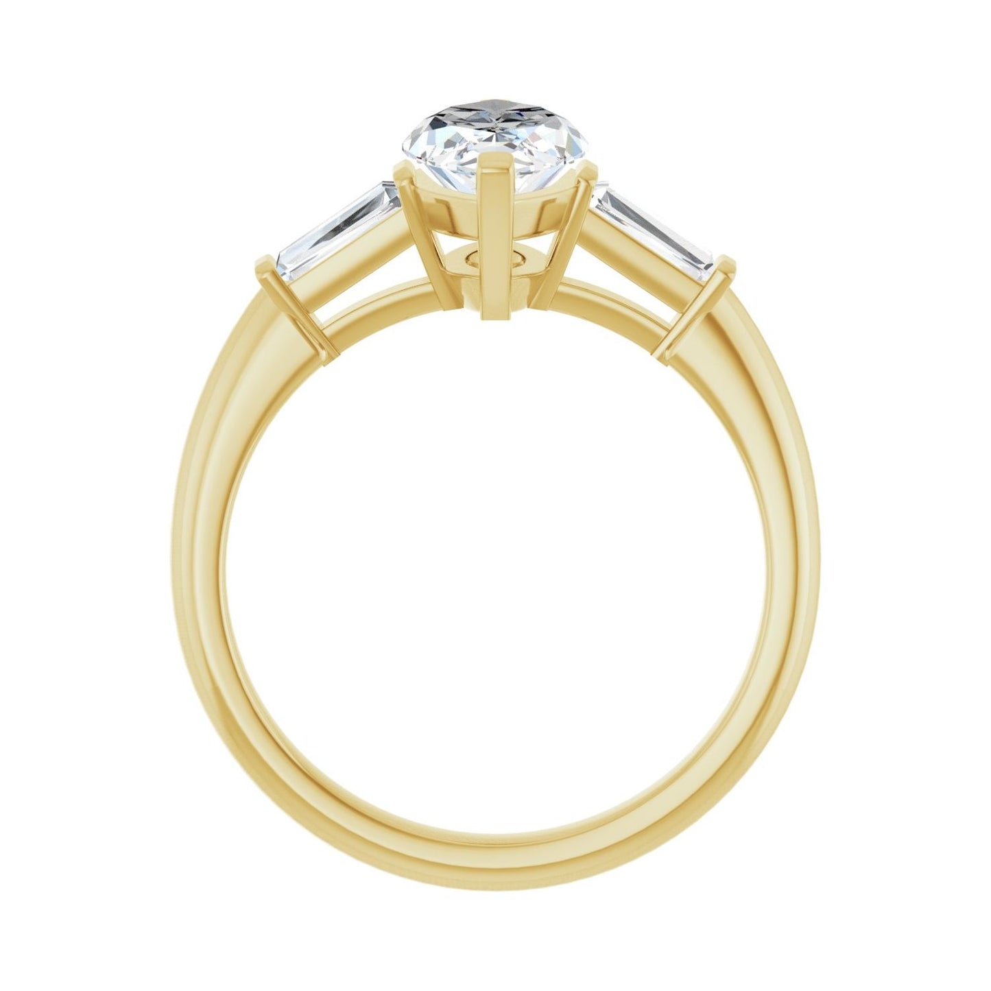 Marquise Three-Stone Engagement Ring | Metal Type=14K Yellow Gold | Center Stone Size=1.5 CT | Image 2
