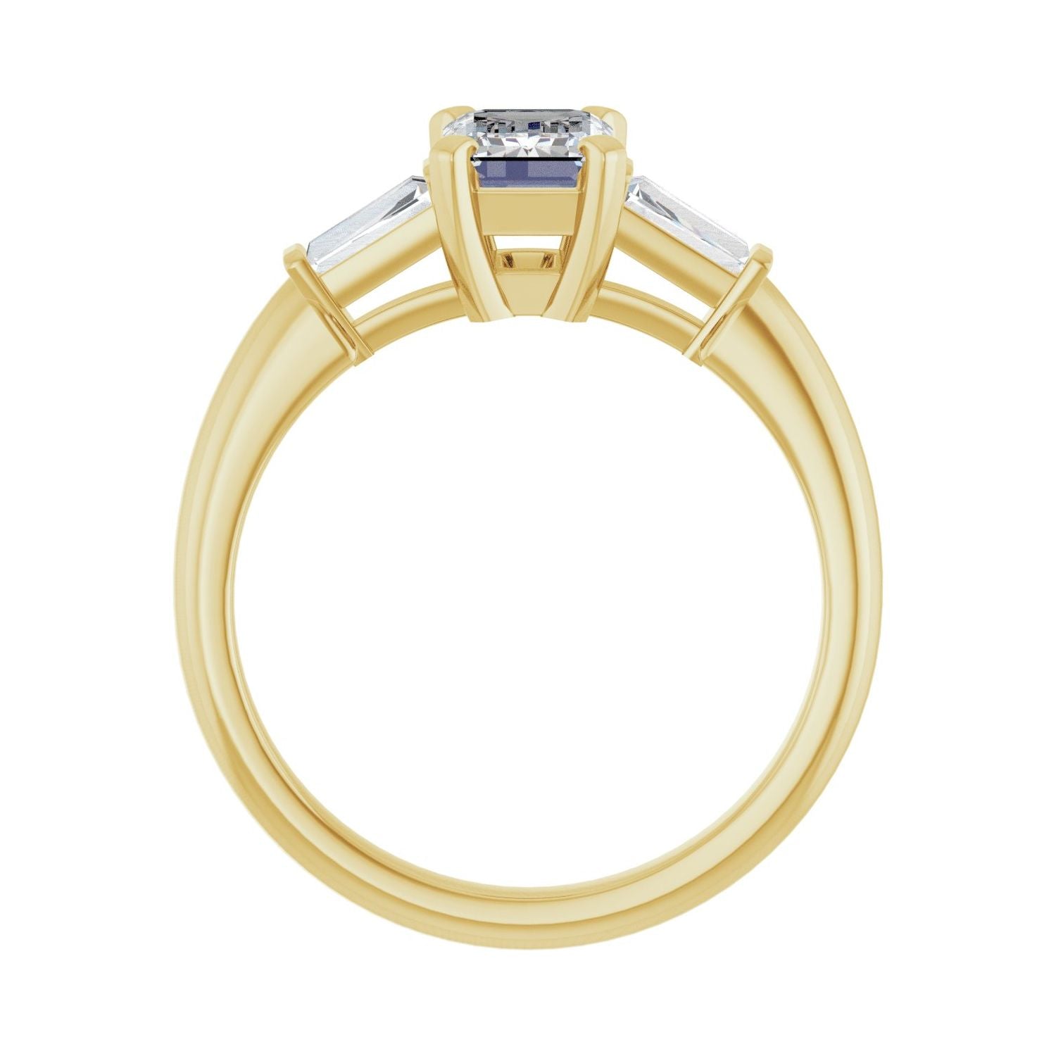 Emerald Three-Stone Engagement Ring | Metal Type=14K Yellow Gold | Center Stone Size=1.5 CT | Image 2