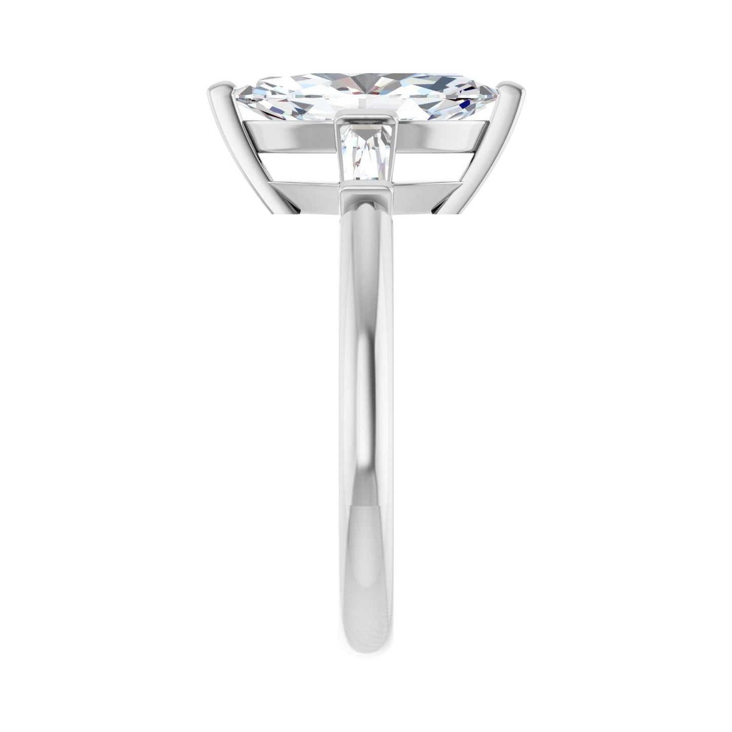 Marquise Three-Stone Engagement Ring | Metal Type=14K White Gold | Center Stone Size=1.5 CT | Image 4