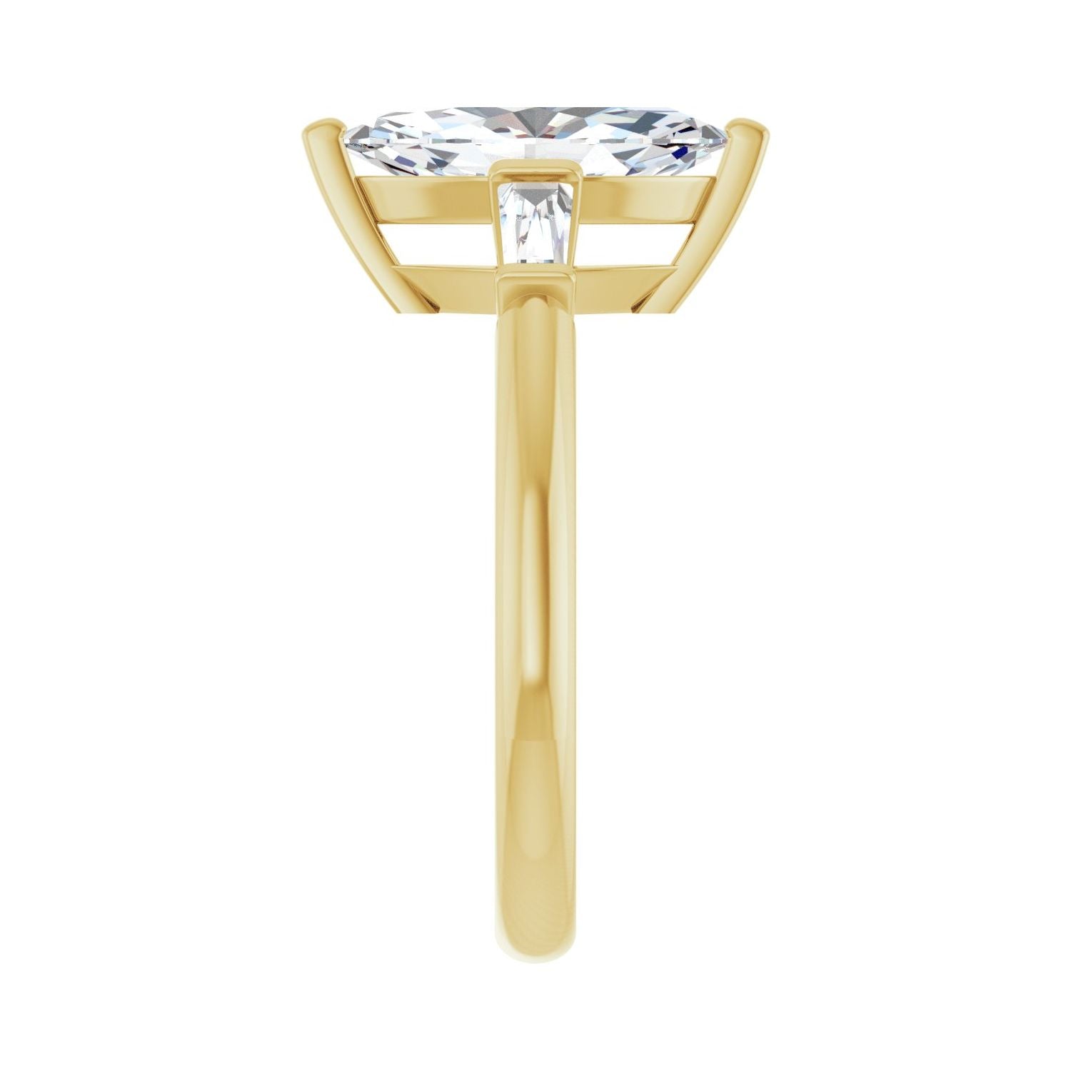 Marquise Three-Stone Engagement Ring | Metal Type=14K Yellow Gold | Center Stone Size=1.5 CT | Image 4