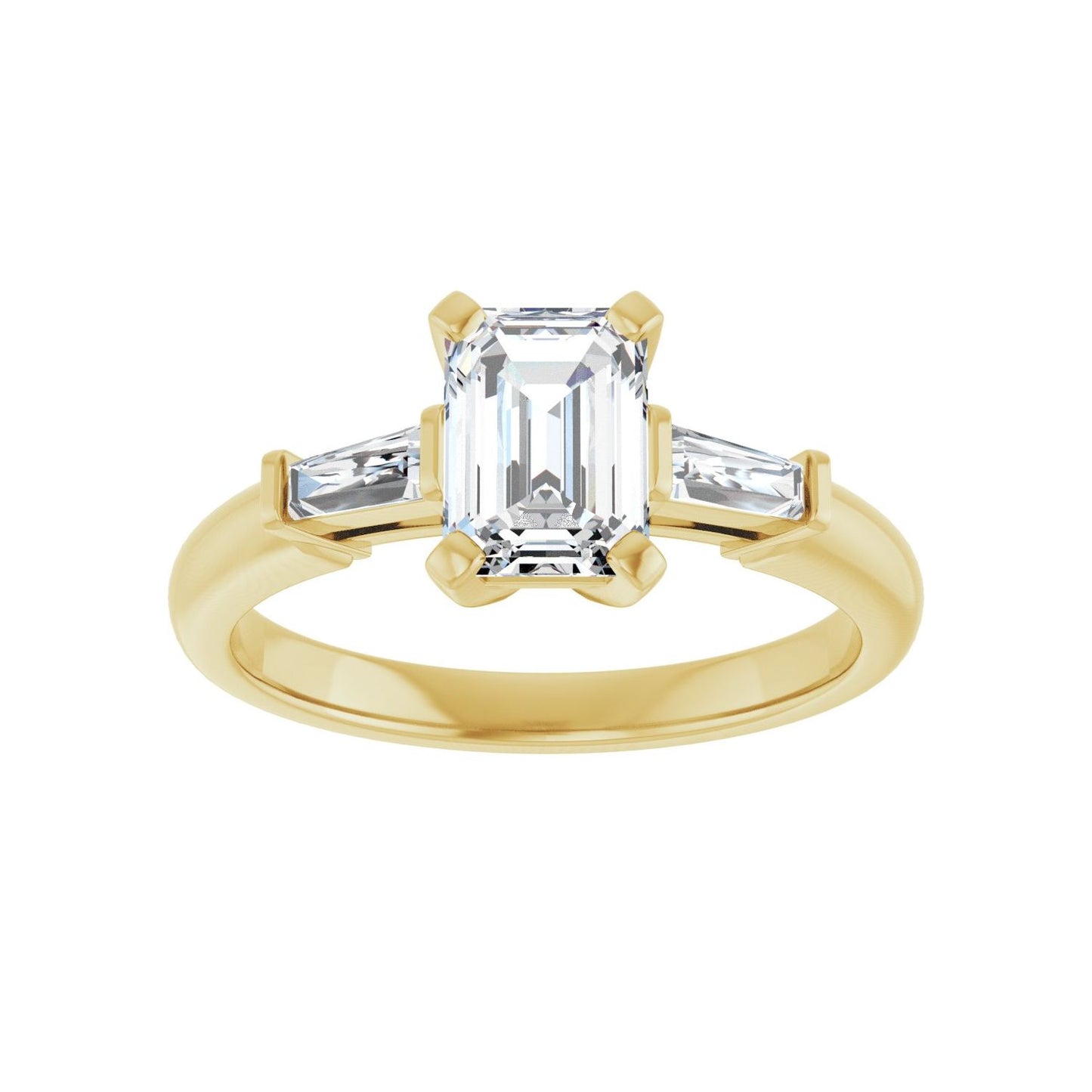 Emerald Three-Stone Engagement Ring | Metal Type=14K Yellow Gold | Center Stone Size=1.5 CT | Image 3