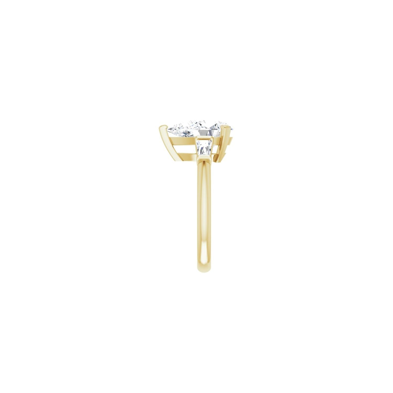 Pear Three-Stone Engagement Ring | Metal Type=14K Yellow Gold | Center Stone Size=3 CT | Image 4