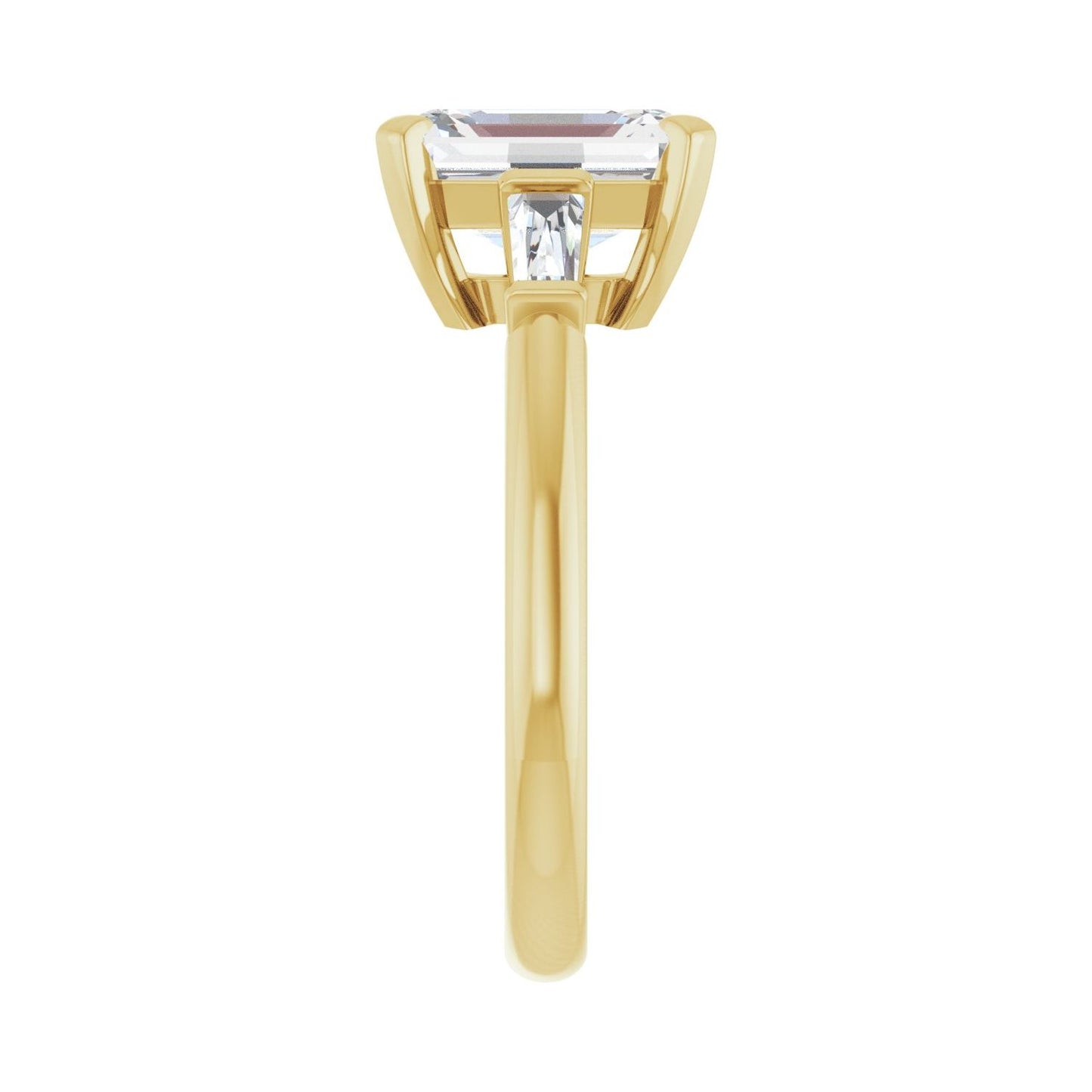 Emerald Three-Stone Engagement Ring | Metal Type=14K Yellow Gold | Center Stone Size=2.5 CT | Image 4