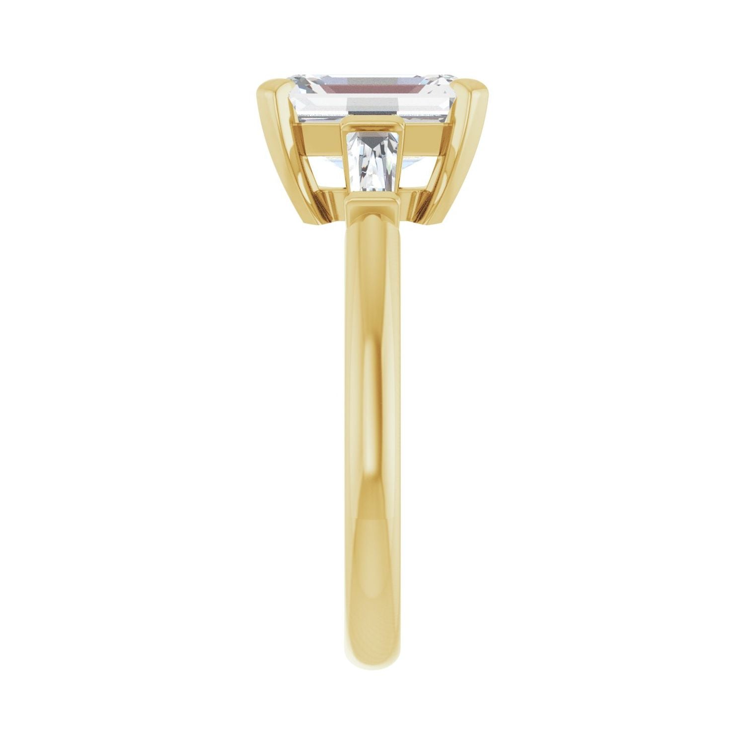 Emerald Three-Stone Engagement Ring | Metal Type=14K Yellow Gold | Center Stone Size=2.5 CT | Image 4
