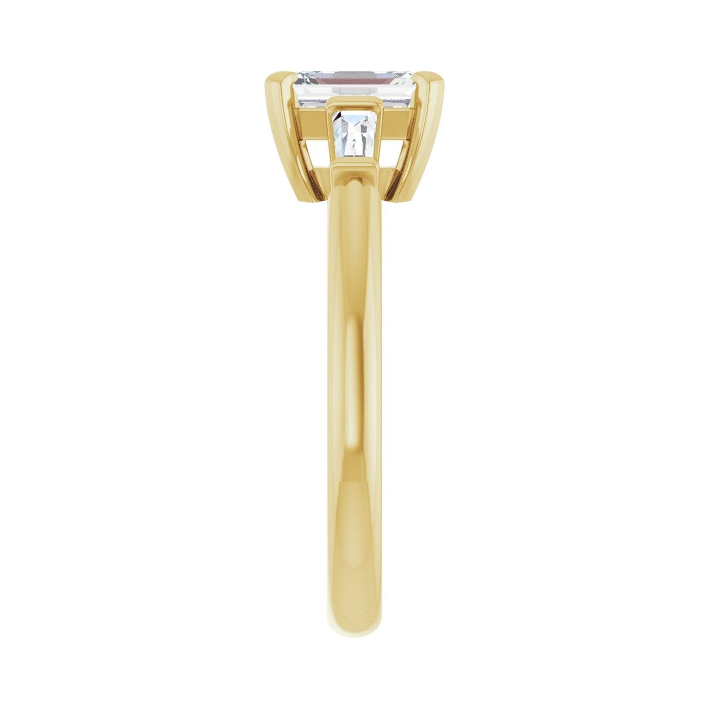 Emerald Three-Stone Engagement Ring | Metal Type=14K Yellow Gold | Center Stone Size=1.5 CT | Image 4