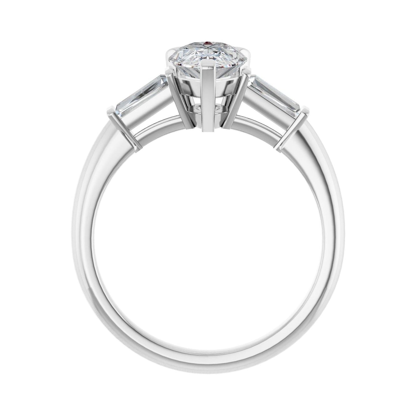 Pear Three-Stone Engagement Ring | Metal Type=14K White Gold | Center Stone Size=1.5 CT | Image 2