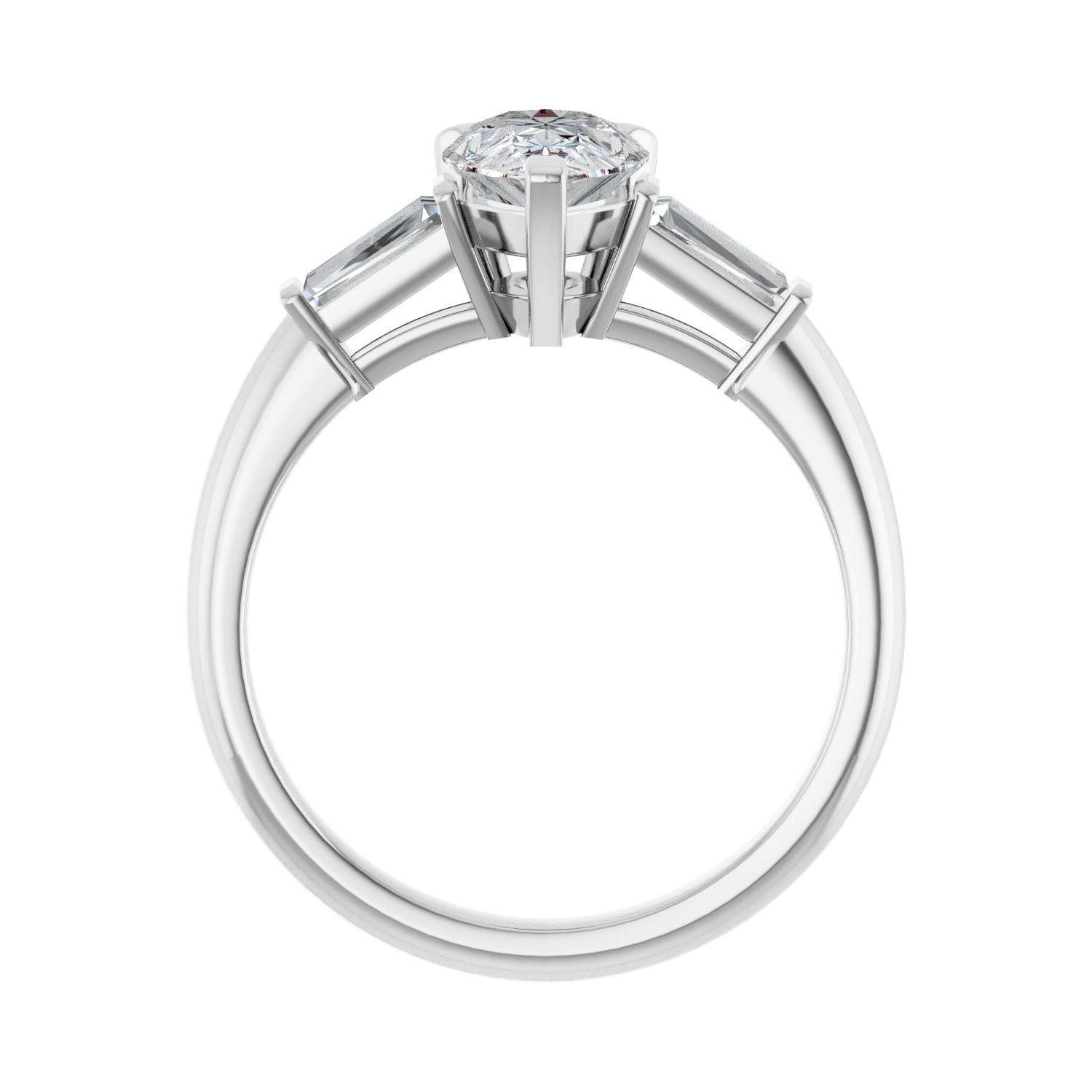 Pear Three-Stone Engagement Ring | Metal Type=14K White Gold | Center Stone Size=1.5 CT | Image 2