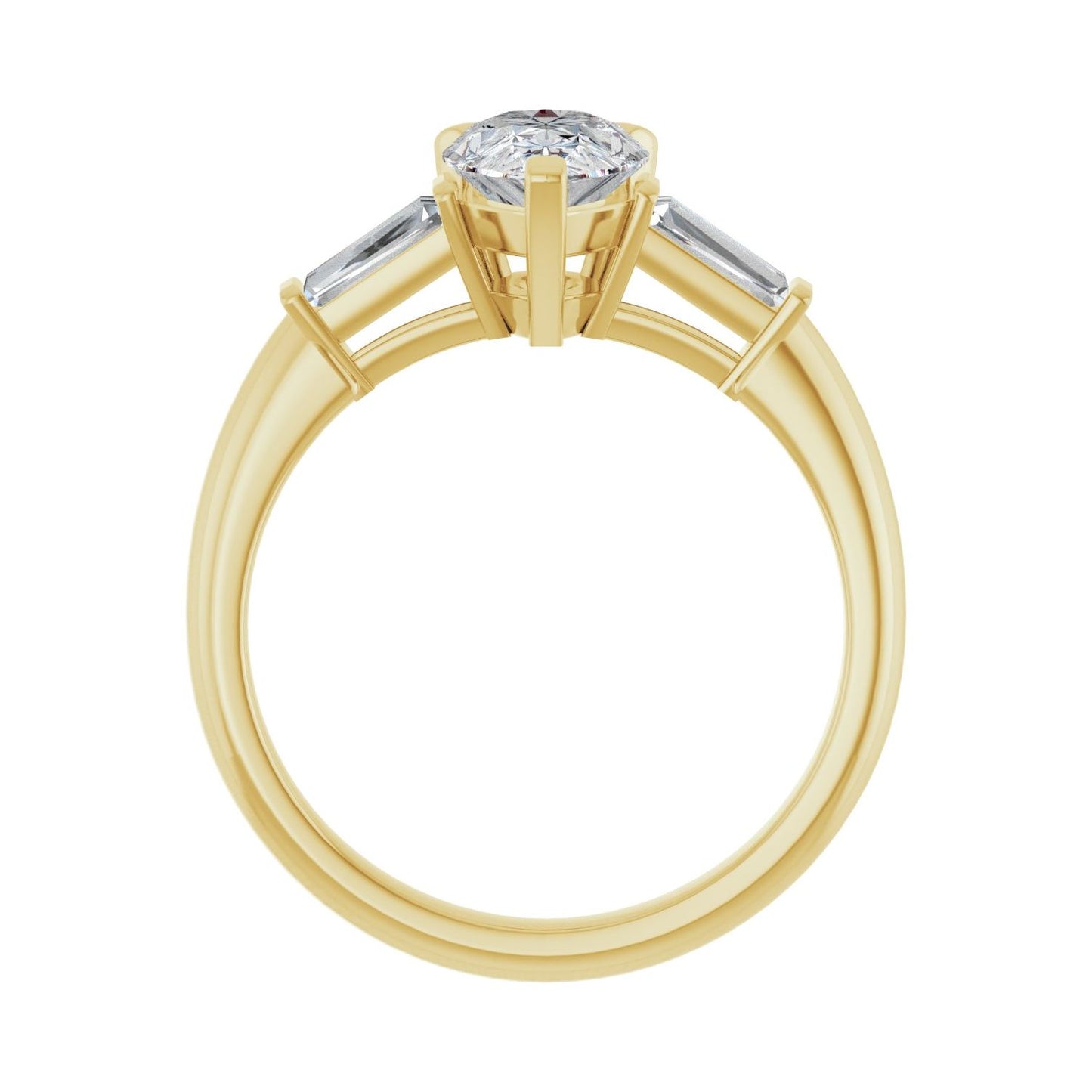 Pear Three-Stone Engagement Ring | Metal Type=14K Yellow Gold | Center Stone Size=1.5 CT | Image 2