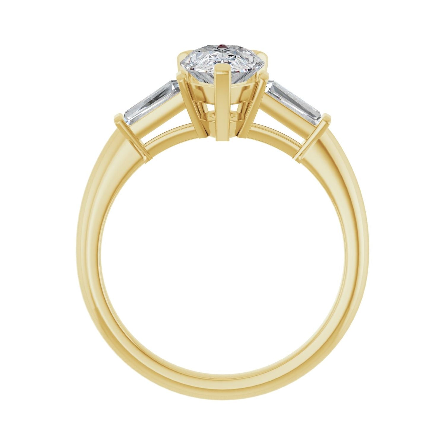 Pear Three-Stone Engagement Ring | Metal Type=14K Yellow Gold | Center Stone Size=1.5 CT | Image 2