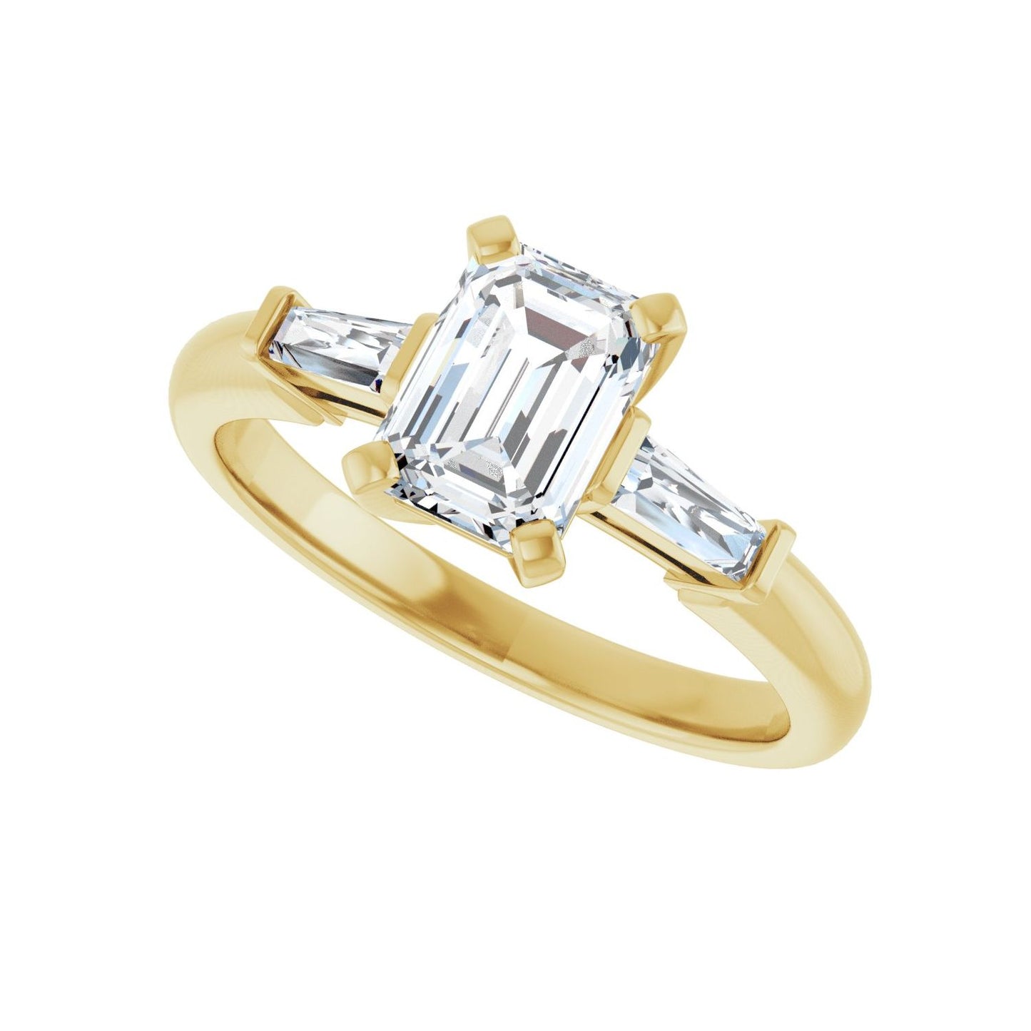 Emerald Three-Stone Engagement Ring | Metal Type=14K Yellow Gold | Center Stone Size=1.5 CT | Image 5