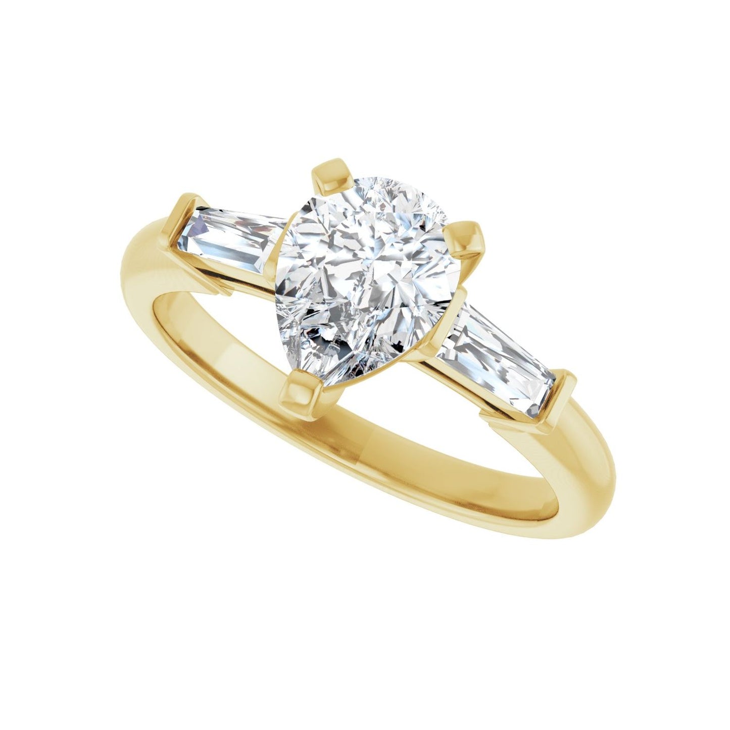 Pear Three-Stone Engagement Ring | Metal Type=14K Yellow Gold | Center Stone Size=1.5 CT | Image 5