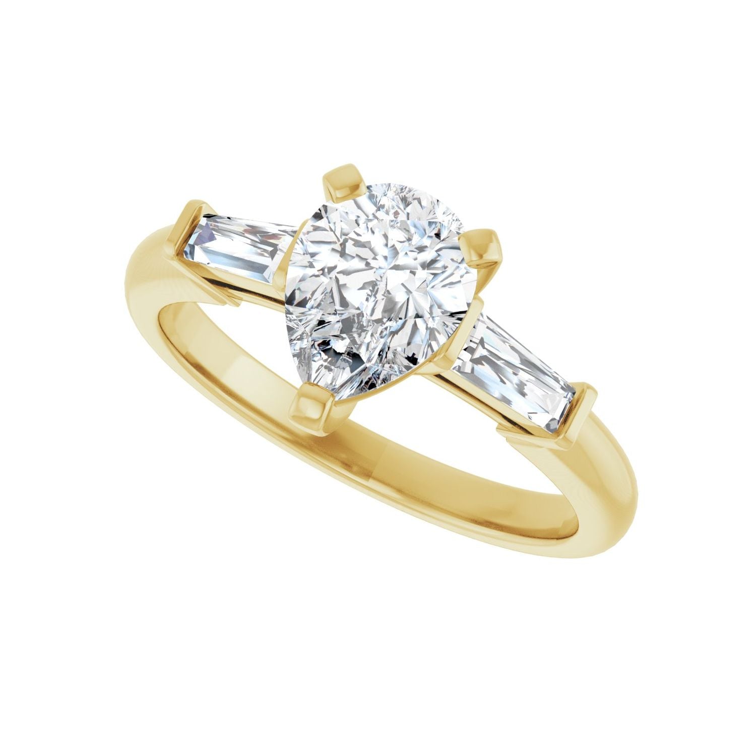 Pear Three-Stone Engagement Ring | Metal Type=14K Yellow Gold | Center Stone Size=1.5 CT | Image 5