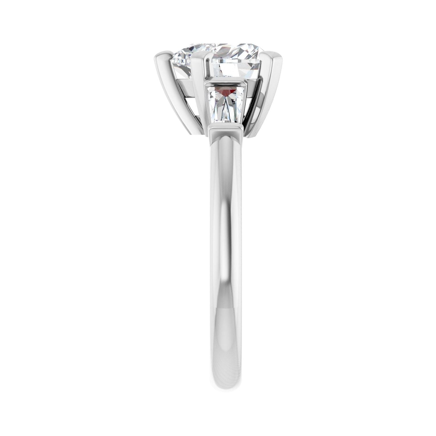 Heart Three-Stone Engagement Ring | Metal Type=14K White Gold | Center Stone Size=1.5 CT | Image 4