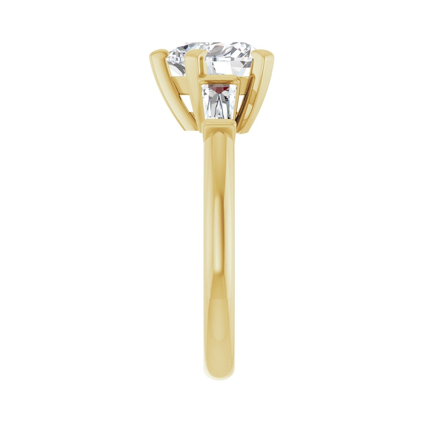 Heart Three-Stone Engagement Ring | Metal Type=14K Yellow Gold | Center Stone Size=1.5 CT | Image 4