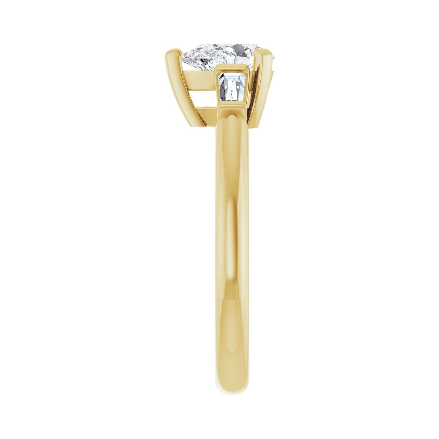 Pear Three-Stone Engagement Ring | Metal Type=14K Yellow Gold | Center Stone Size=1 CT | Image 4
