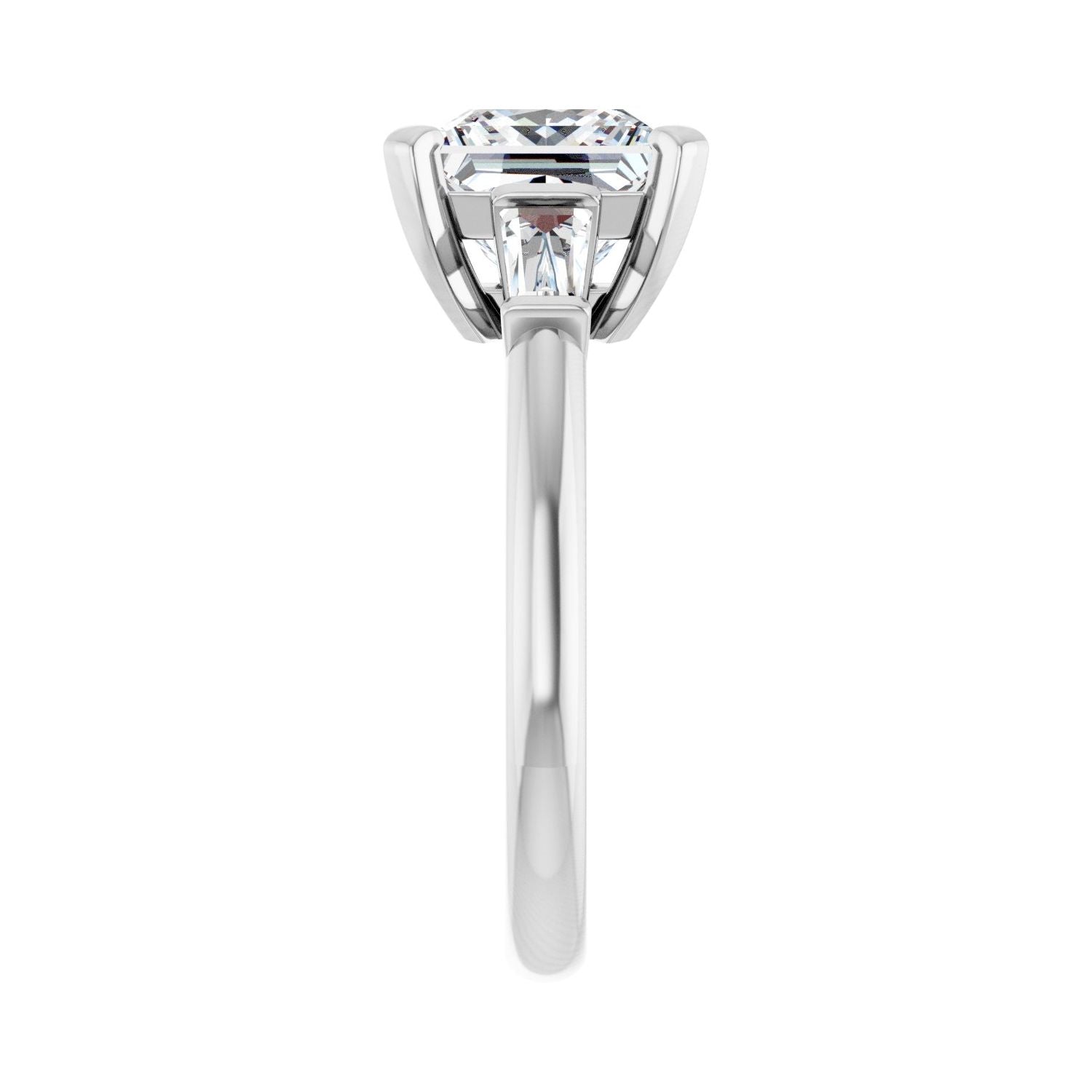 Square Three-Stone Engagement Ring | Metal Type=14K White Gold | Center Stone Size=2.5 CT | Image 4
