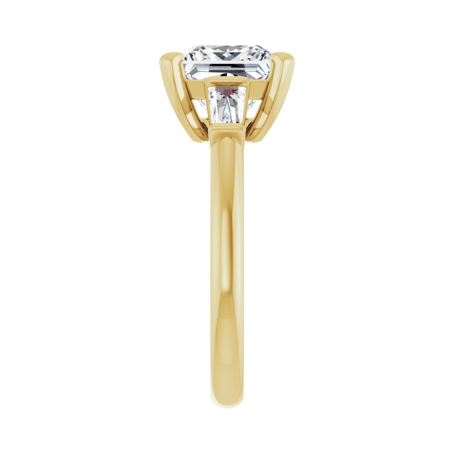 Square Three-Stone Engagement Ring | Metal Type=14K Yellow Gold | Center Stone Size=2.5 CT | Image 4