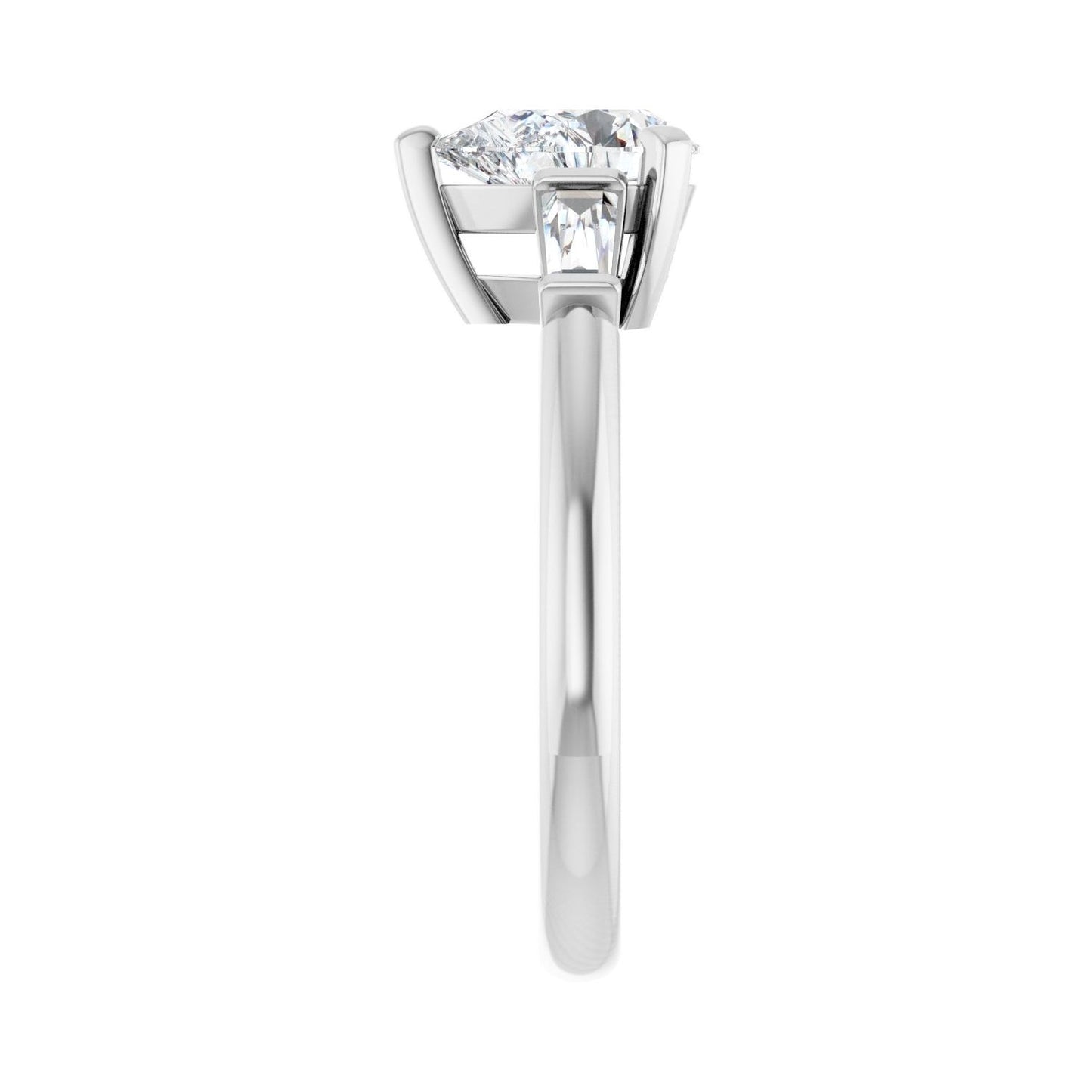 Pear Three-Stone Engagement Ring | Metal Type=14K White Gold | Center Stone Size=1.5 CT | Image 4