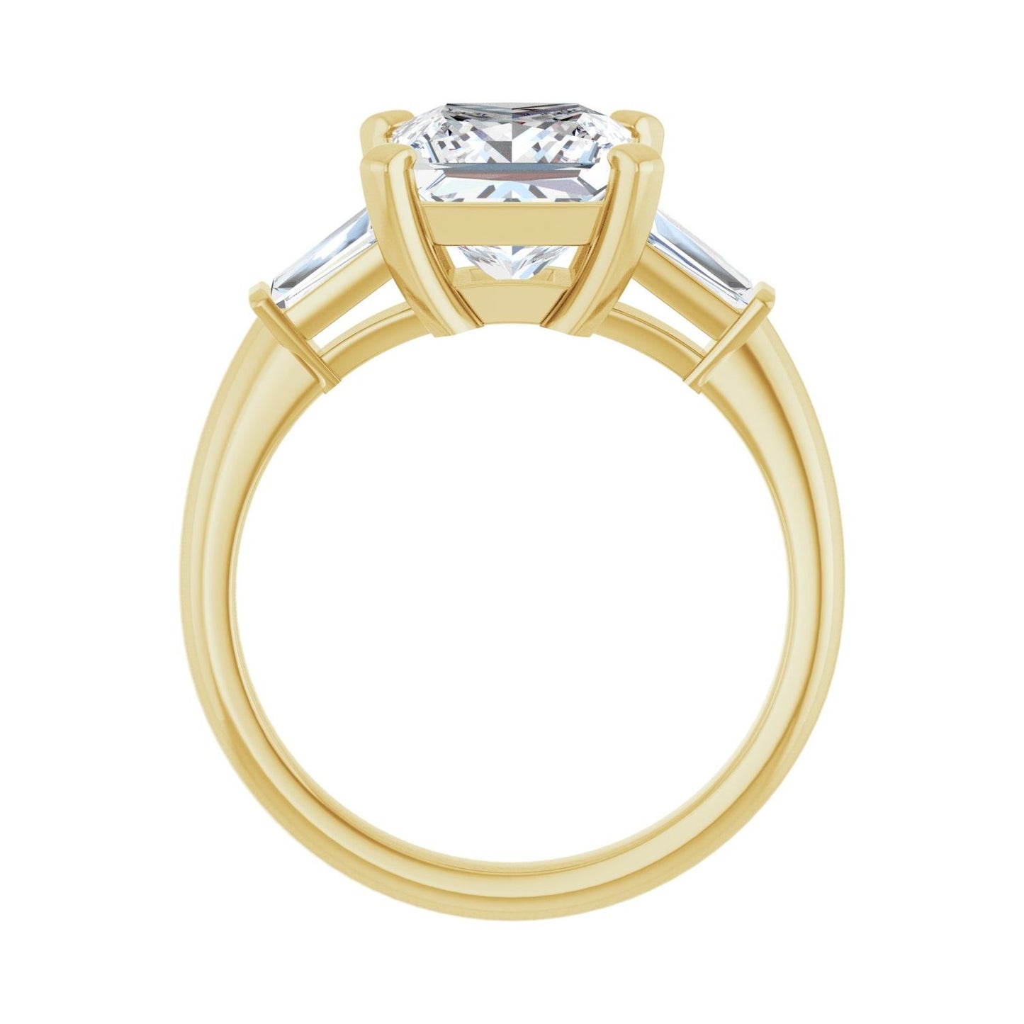 Square Three-Stone Engagement Ring | Metal Type=14K Yellow Gold | Center Stone Size=2.5 CT | Image 2
