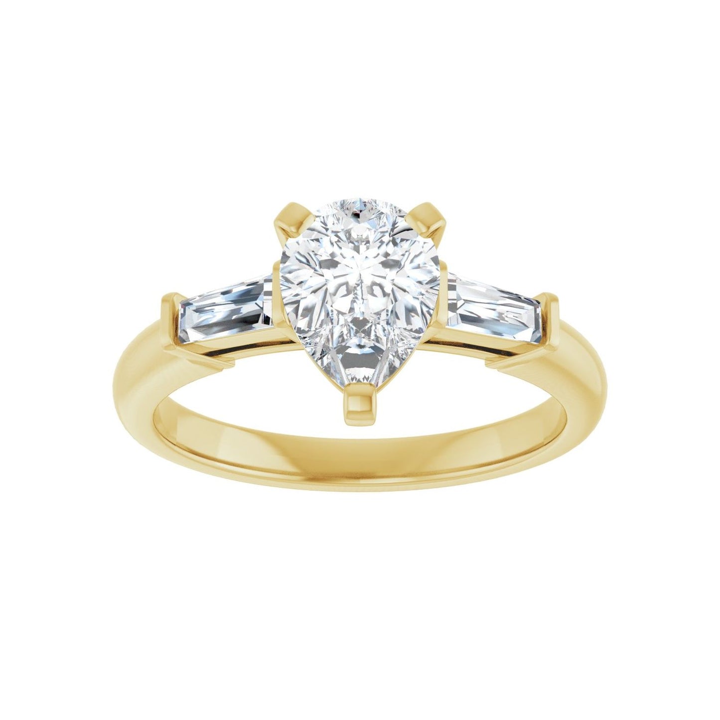 Pear Three-Stone Engagement Ring | Metal Type=14K Yellow Gold | Center Stone Size=1.5 CT | Image 3