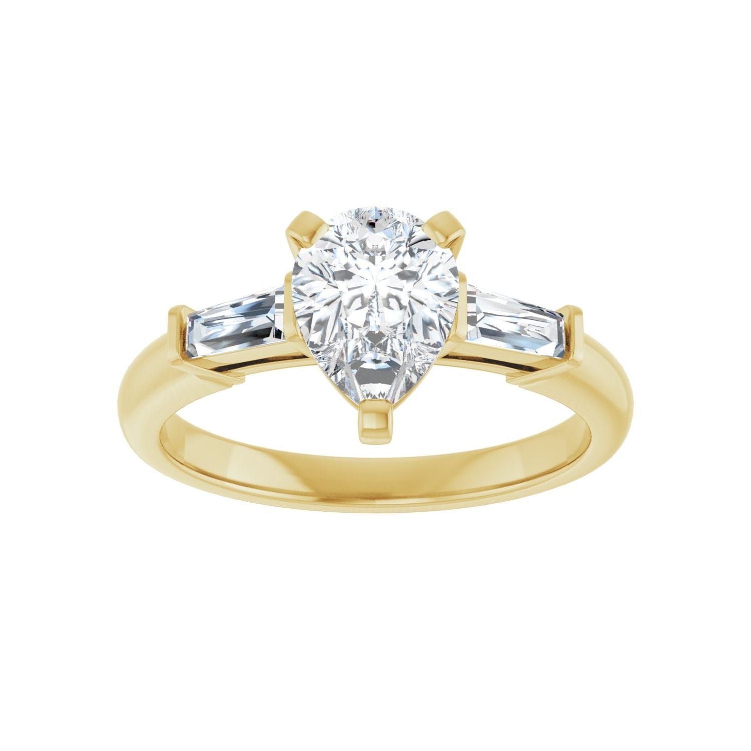 Pear Three-Stone Engagement Ring | Metal Type=14K Yellow Gold | Center Stone Size=1.5 CT | Image 3