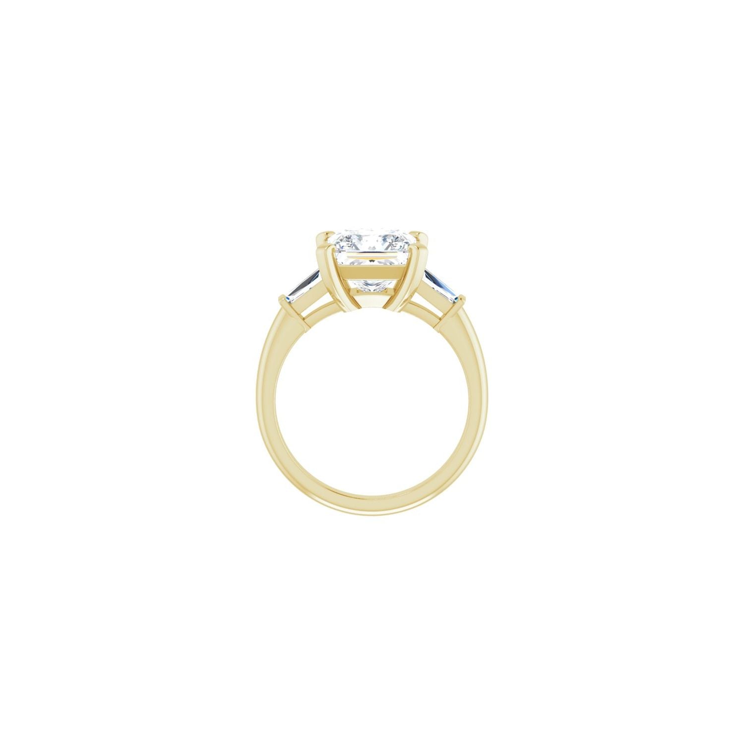 Square Three-Stone Engagement Ring | Metal Type=14K Yellow Gold | Center Stone Size=3 CT | Image 2
