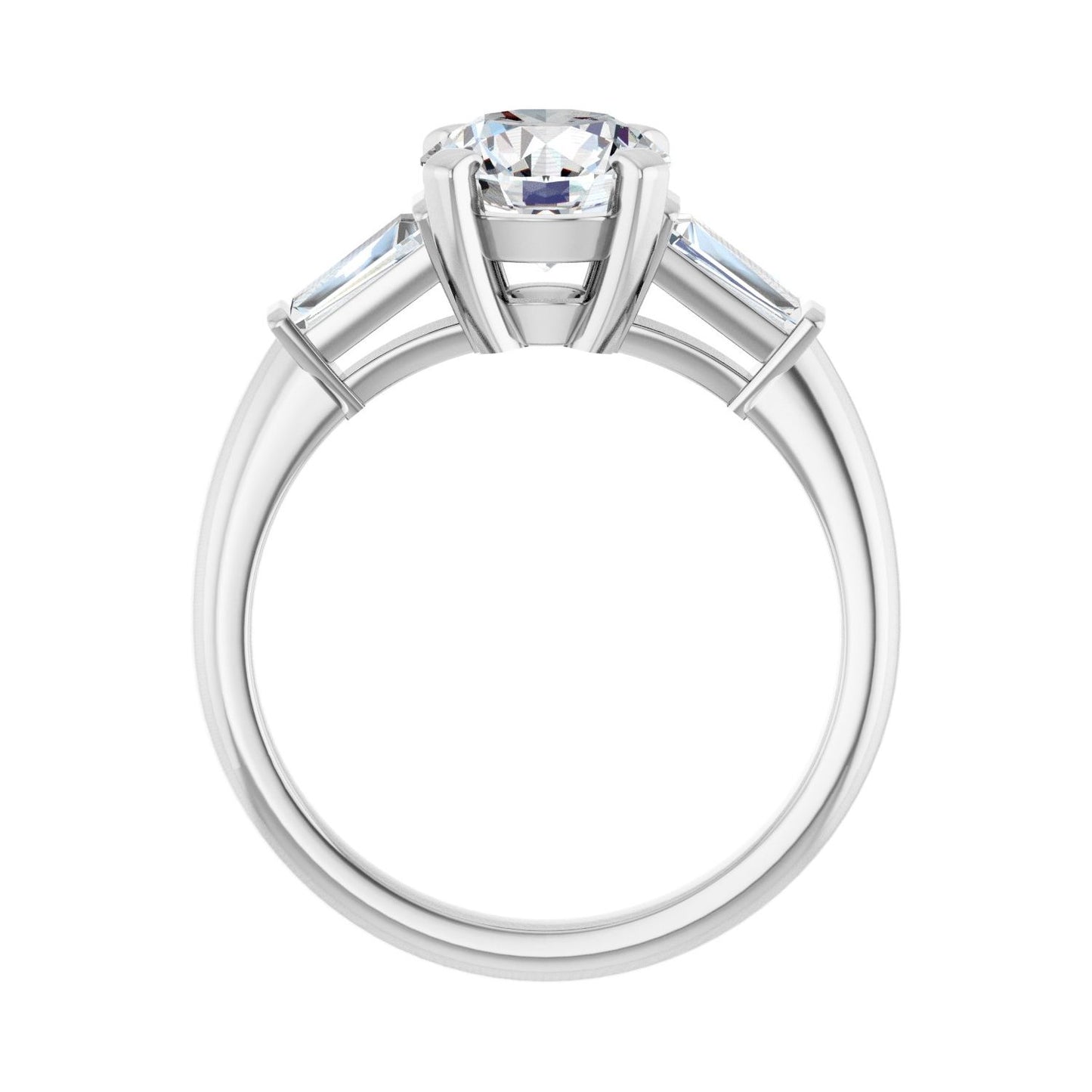 Round Three-Stone Engagement Ring | Metal Type=14K White Gold | Center Stone Size=1.5 CT | Image 2