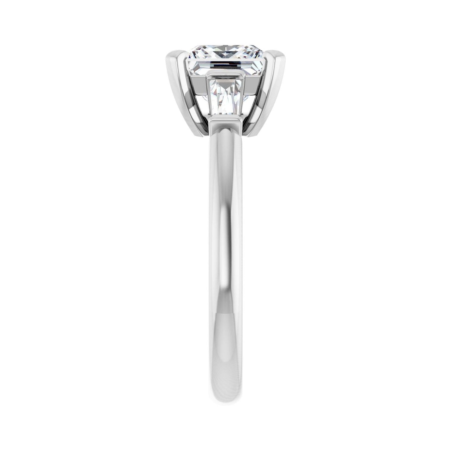 Square Three-Stone Engagement Ring | Metal Type=14K White Gold | Center Stone Size=1.5 CT | Image 4