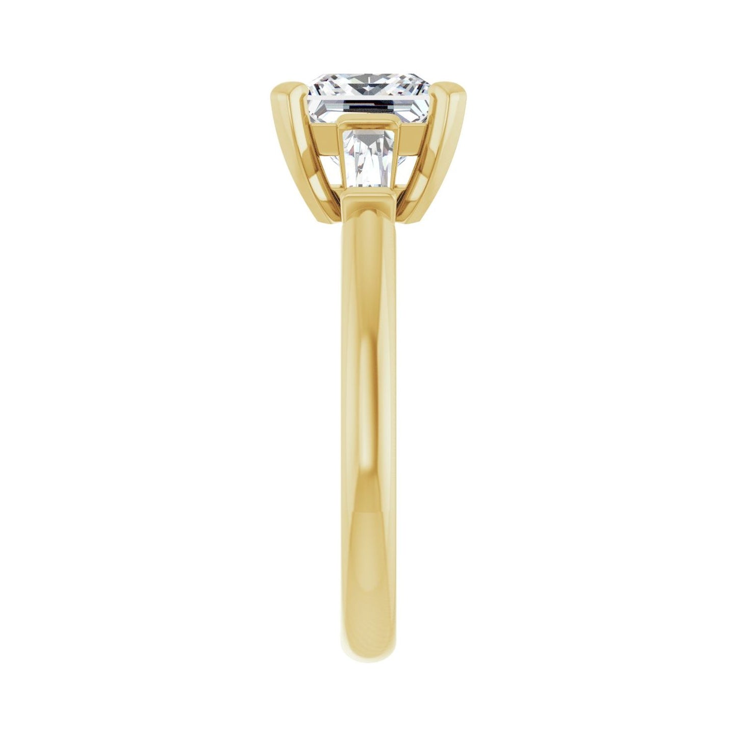 Square Three-Stone Engagement Ring | Metal Type=14K Yellow Gold | Center Stone Size=1.5 CT | Image 4