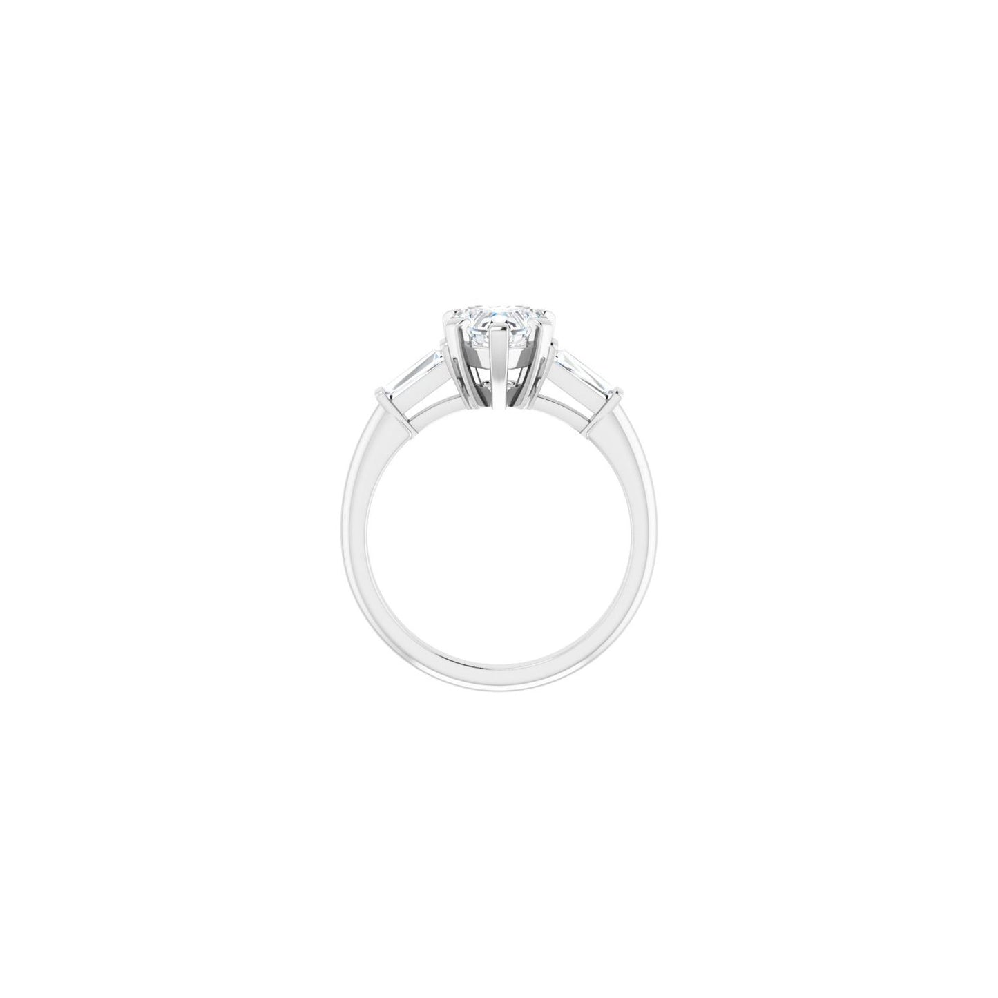 Heart Three-Stone Engagement Ring | Metal Type=14K White Gold | Center Stone Size=1 CT | Image 2