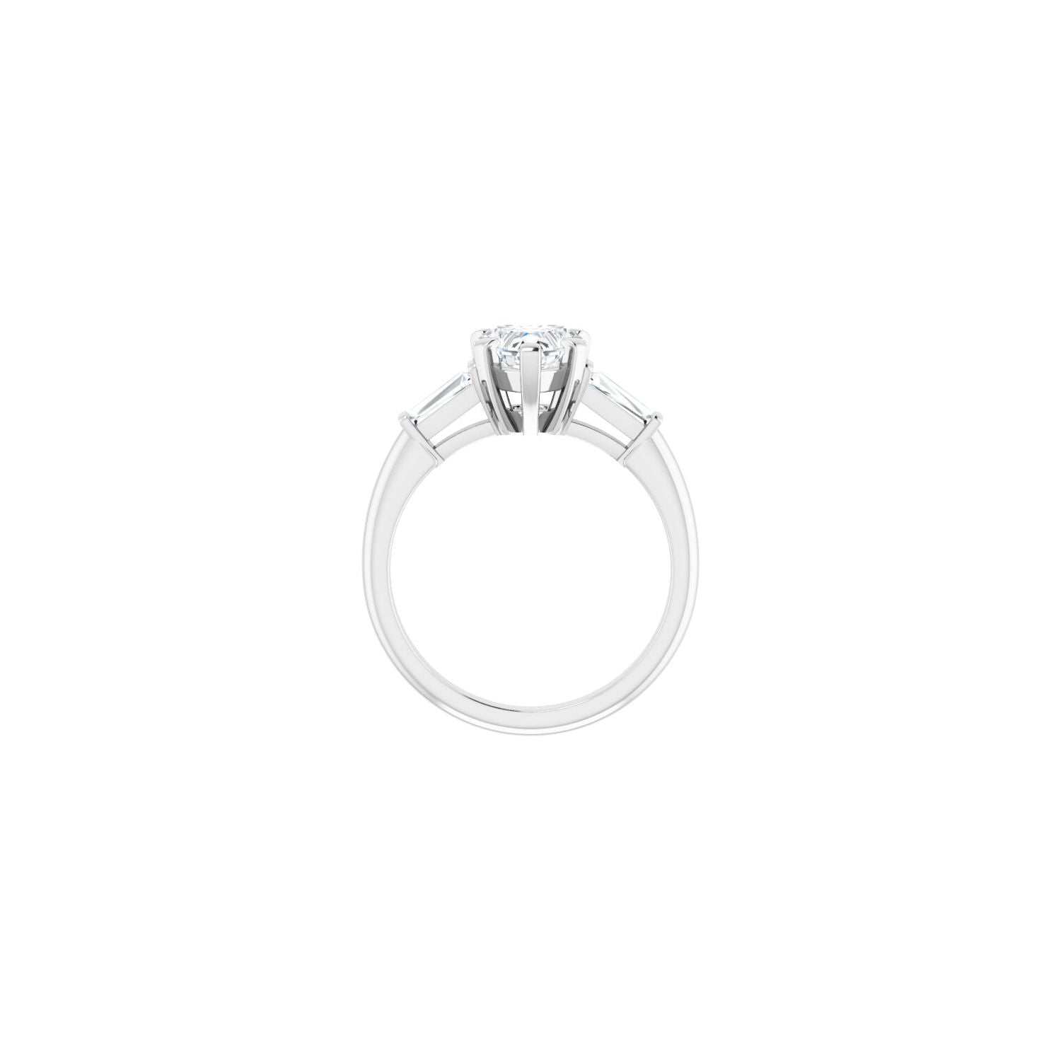 Heart Three-Stone Engagement Ring | Metal Type=14K White Gold | Center Stone Size=1 CT | Image 2
