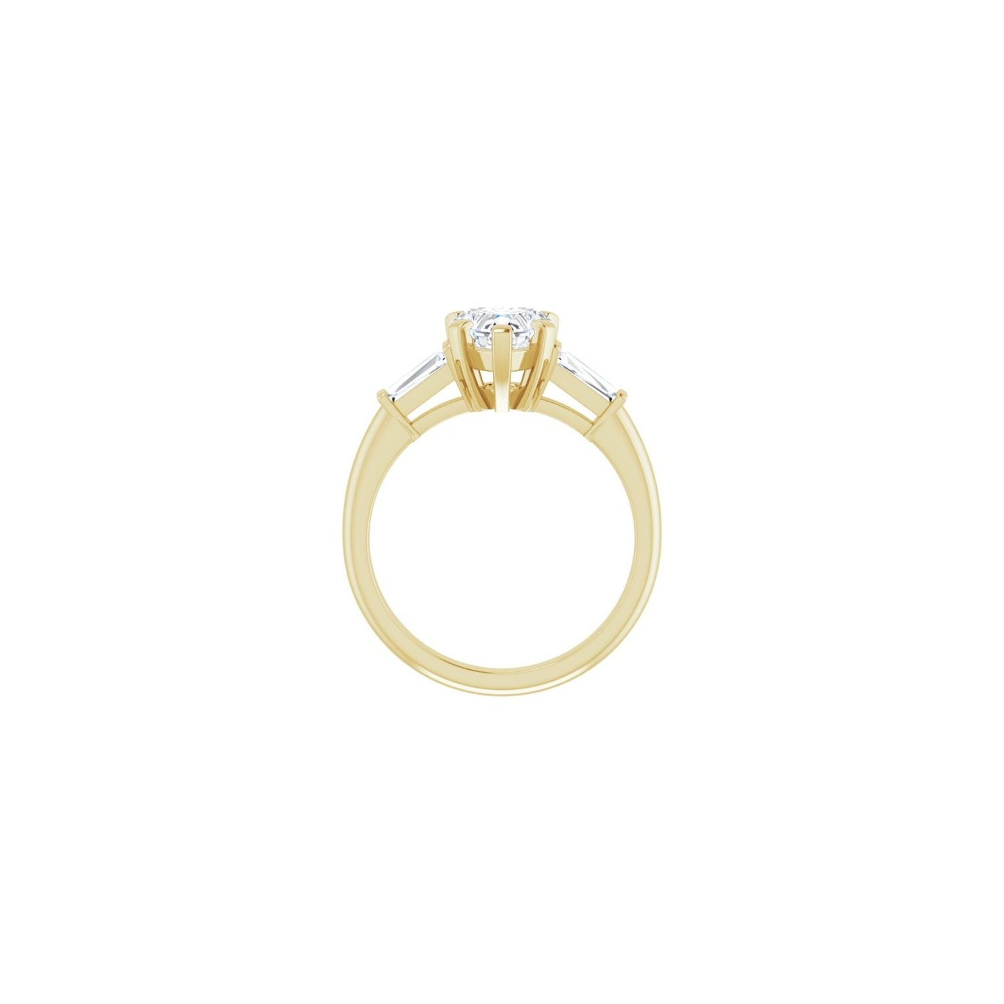 Heart Three-Stone Engagement Ring | Metal Type=14K Yellow Gold | Center Stone Size=1 CT | Image 2