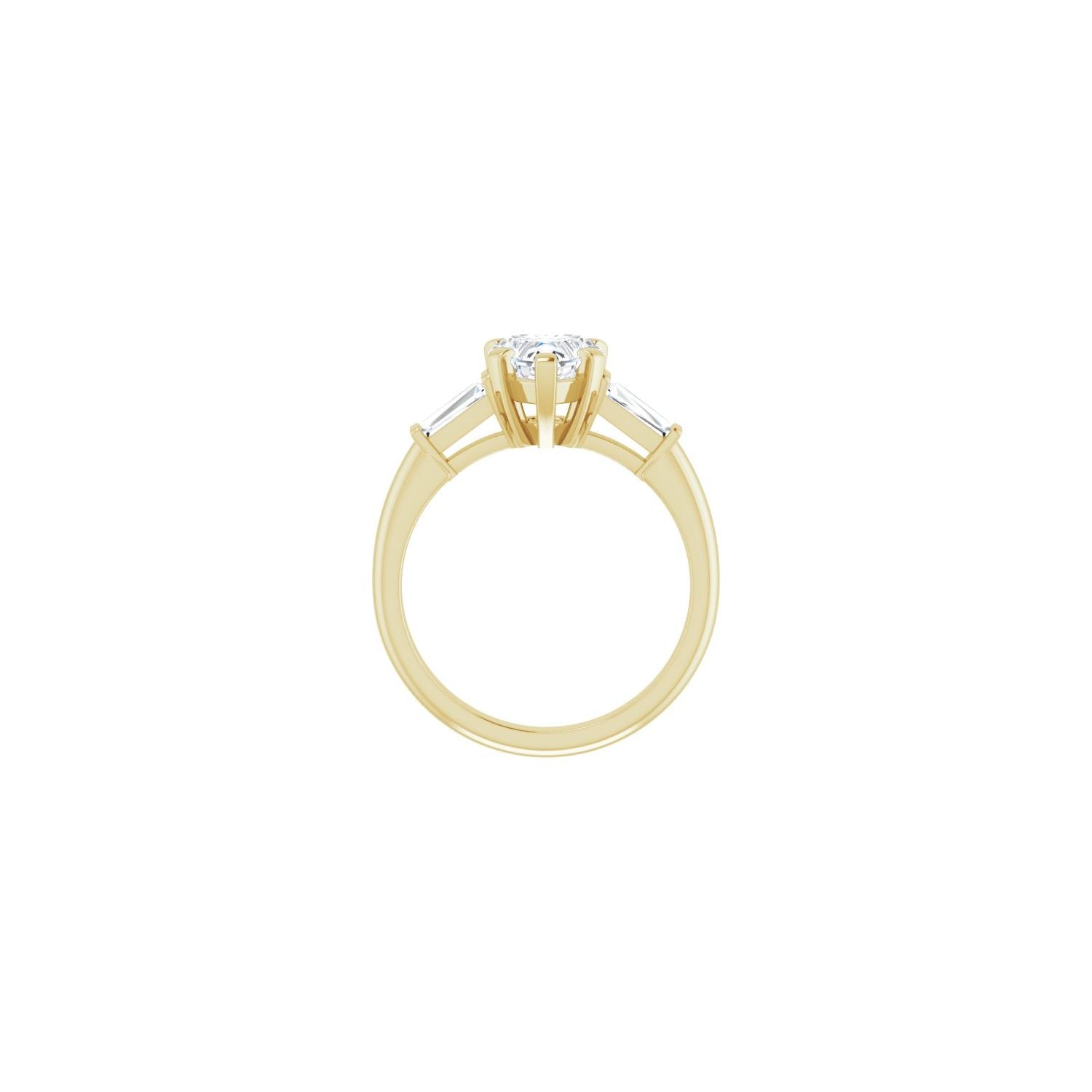 Heart Three-Stone Engagement Ring | Metal Type=14K Yellow Gold | Center Stone Size=1 CT | Image 2