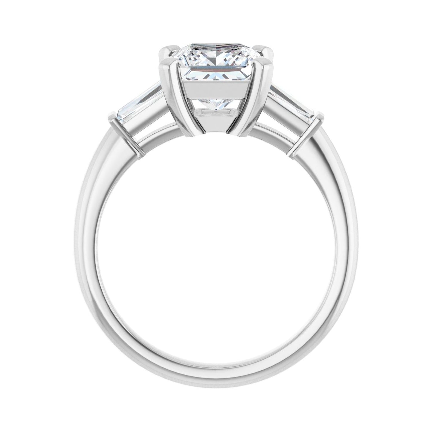 Square Three-Stone Engagement Ring | Metal Type=14K White Gold | Center Stone Size=1.5 CT | Image 2
