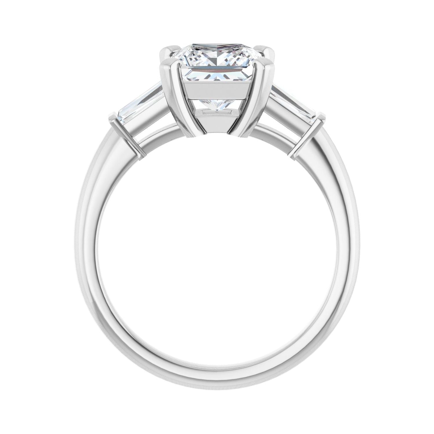 Square Three-Stone Engagement Ring | Metal Type=14K White Gold | Center Stone Size=1.5 CT | Image 2