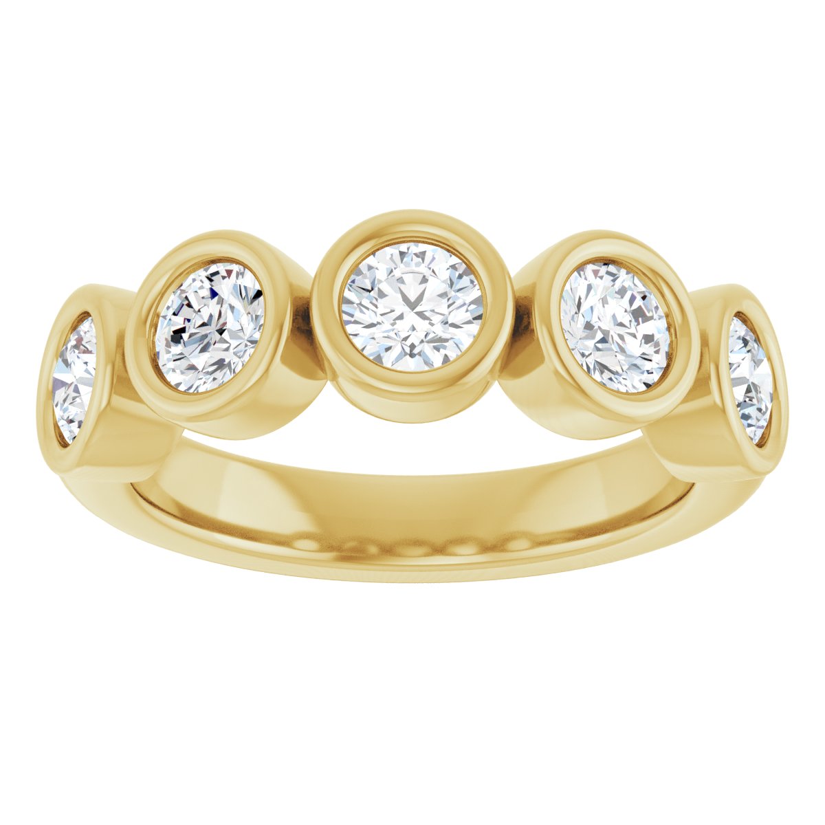 Bezel-Set Anniversary Band - Round | Metal Type=14K Yellow Gold | Diamond Size=4MM | Image 4